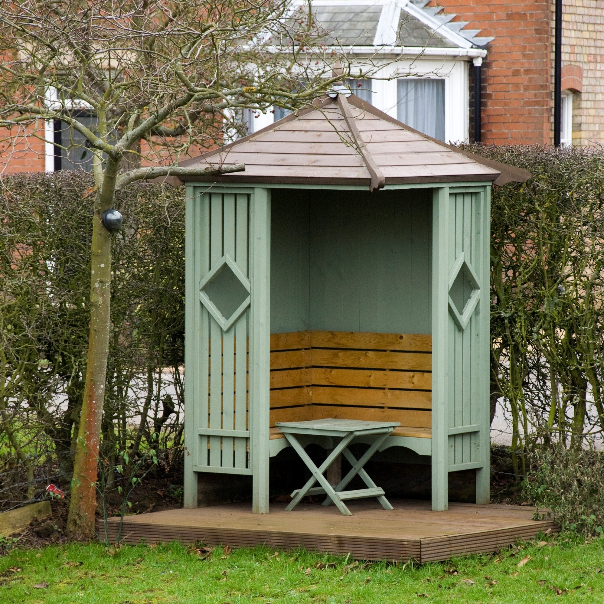 Shire Pressure Treated Corner Arbour CNAR0404PSL-1AA 5060437982220 - Outside Store