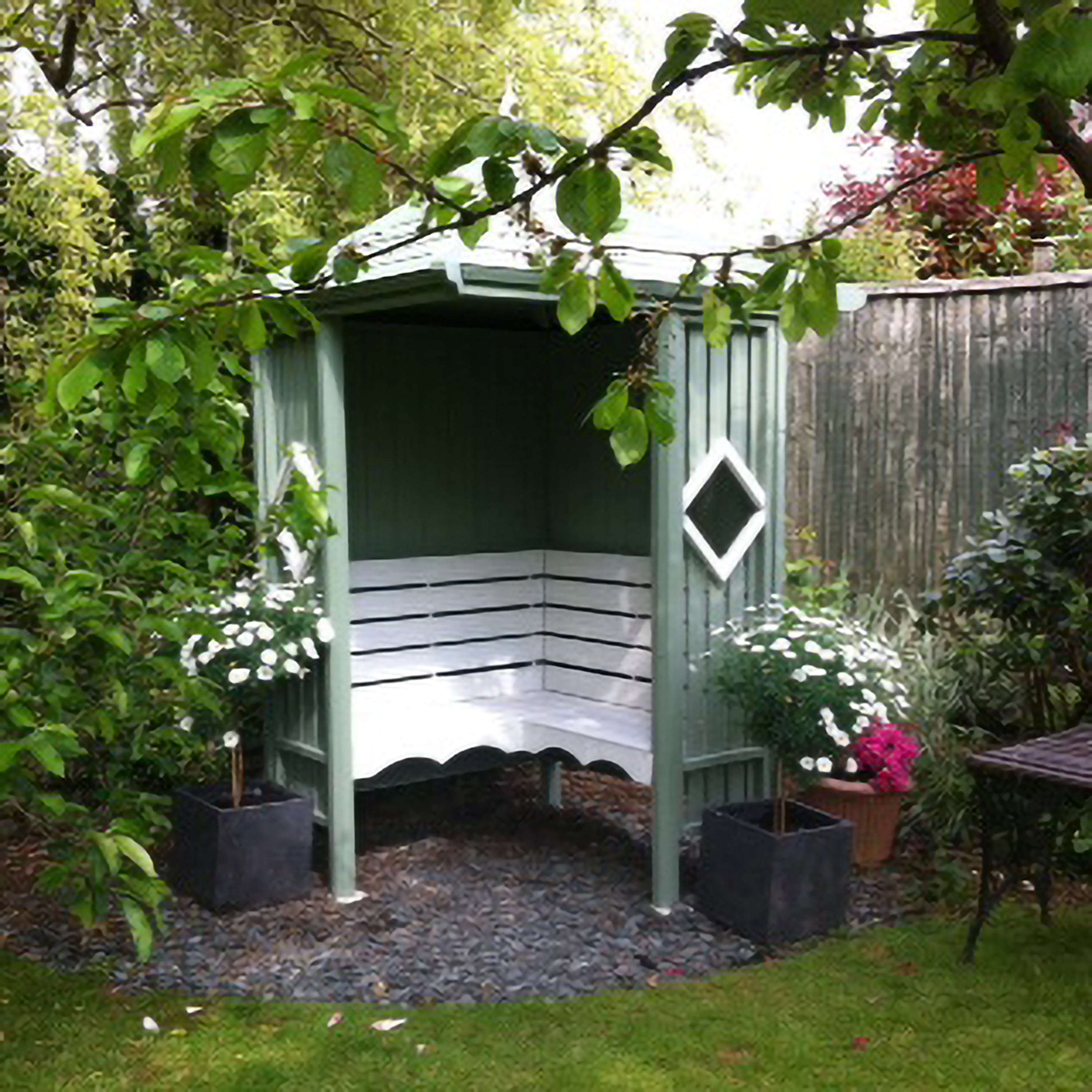 Shire Pressure Treated Corner Arbour CNAR0404PSL-1AA 5060437982220 - Outside Store