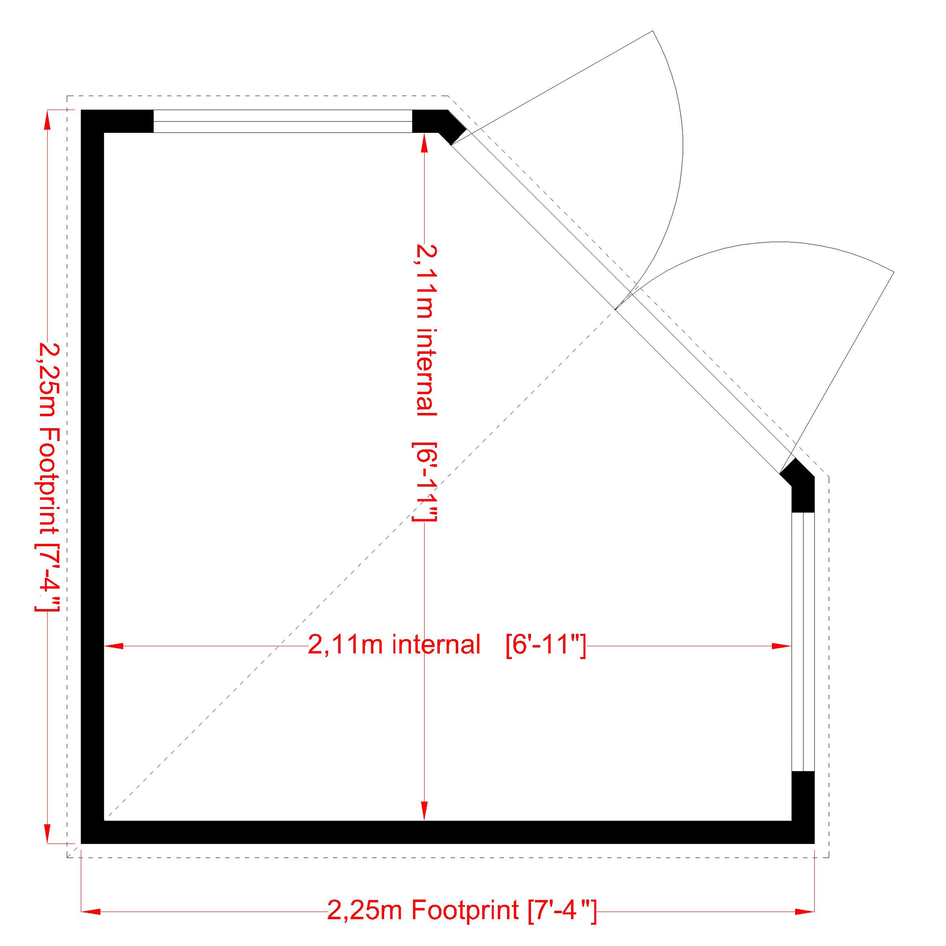 Shire Corner Shed (8x8) CNRS0808DSL-1AA 5060437981872 - Outside Store