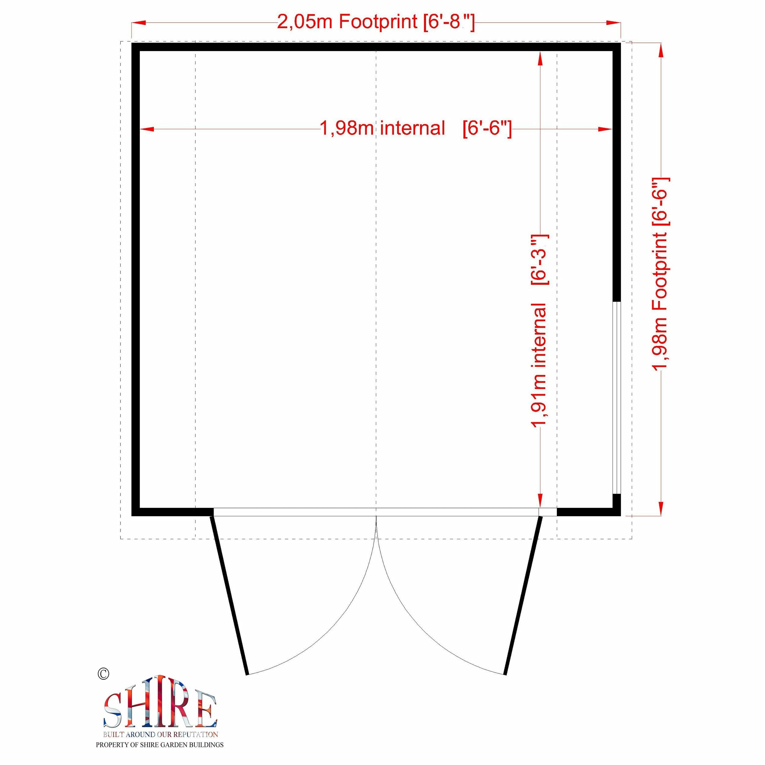 Shire Barn Shed (7x7) BARN0707DSL-1AA 5060437981834 - Outside Store