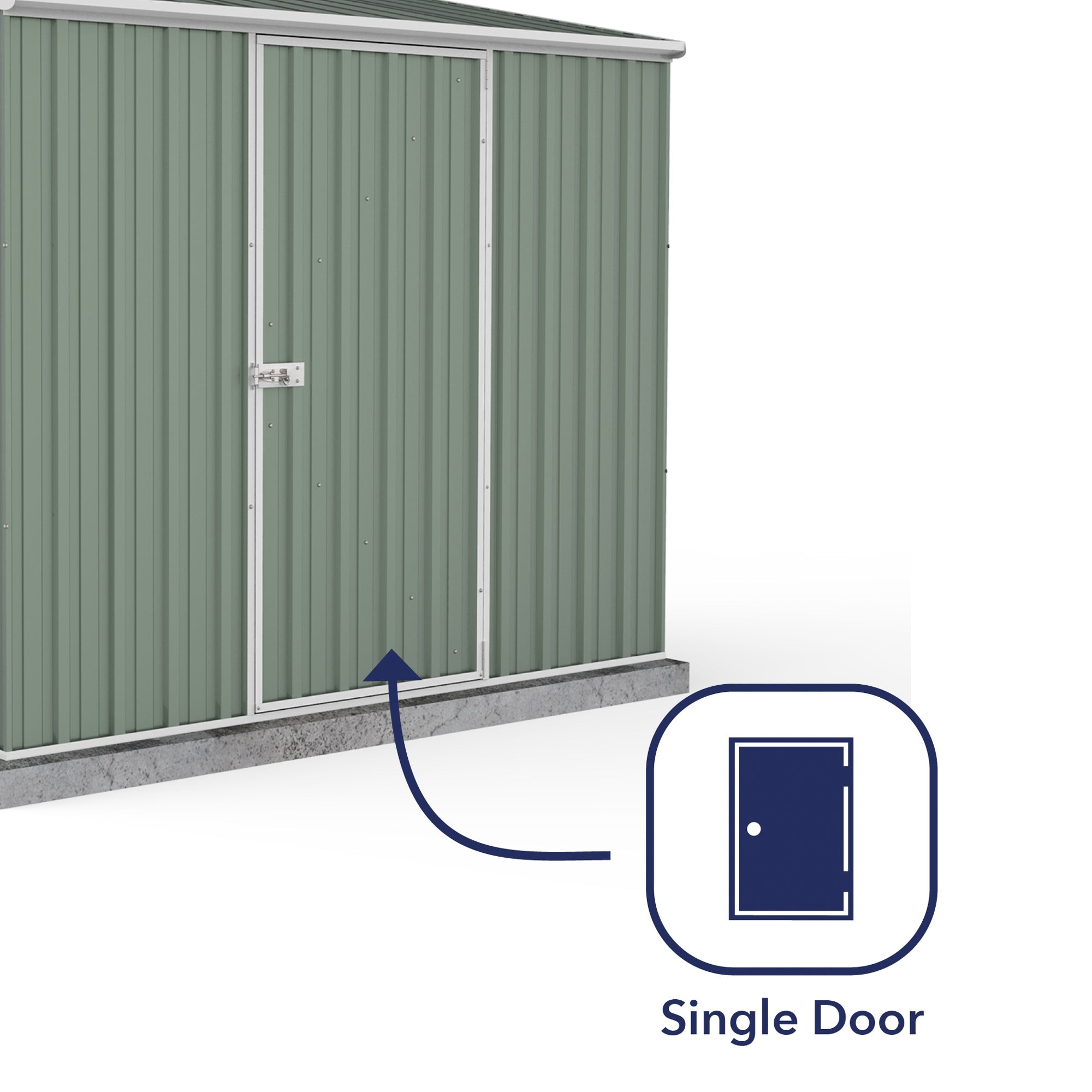 Mercia Absco Space Saver Titanium Pent Metal Shed in Pale Eucalyptus (7'5x5) (ESDXL20MET004 - EAN 5029442074641)