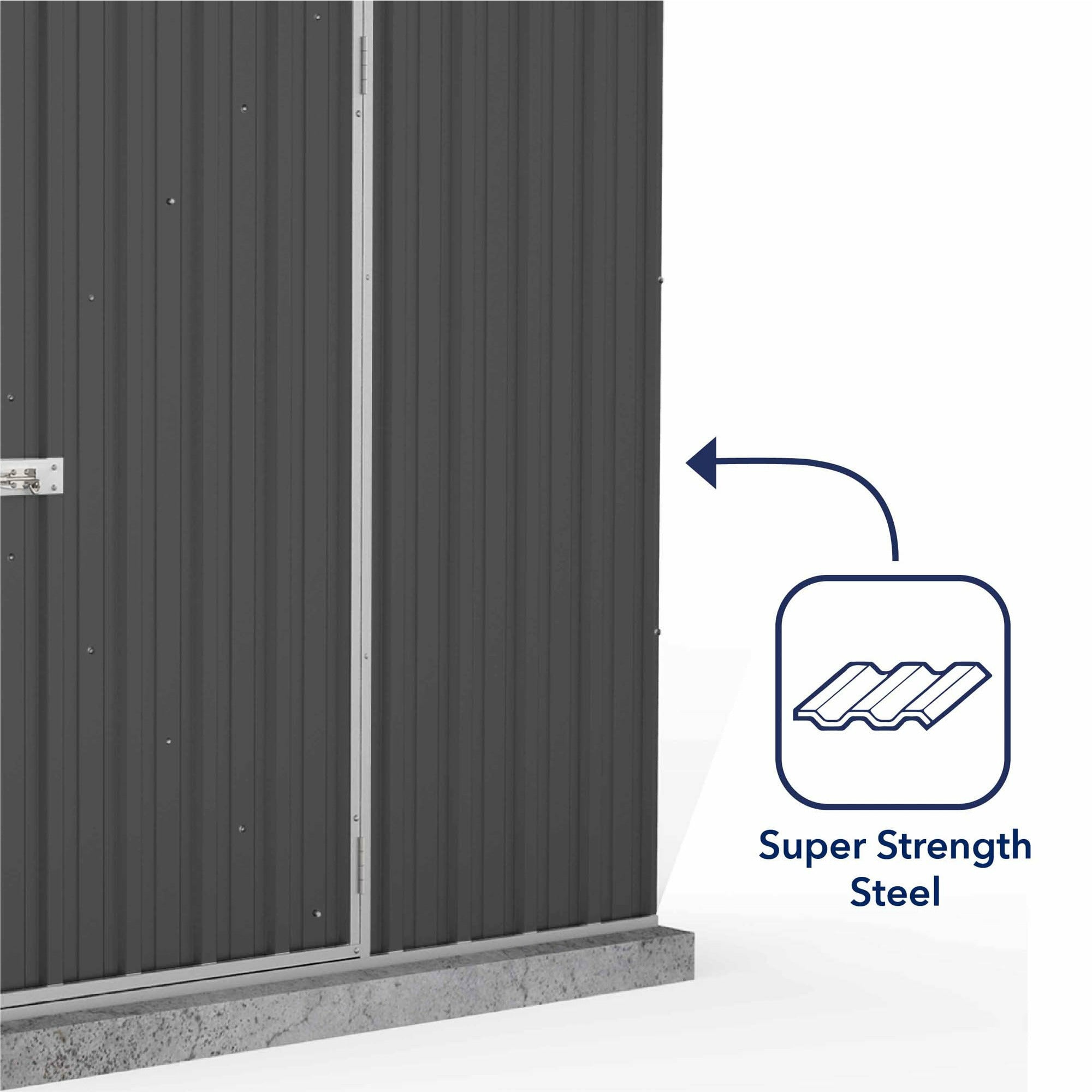 Mercia Absco Space Saver Titanium Pent Metal Shed in Dark Grey (7'5x3) (ESDXL20MET110 - EAN 5029442005362)