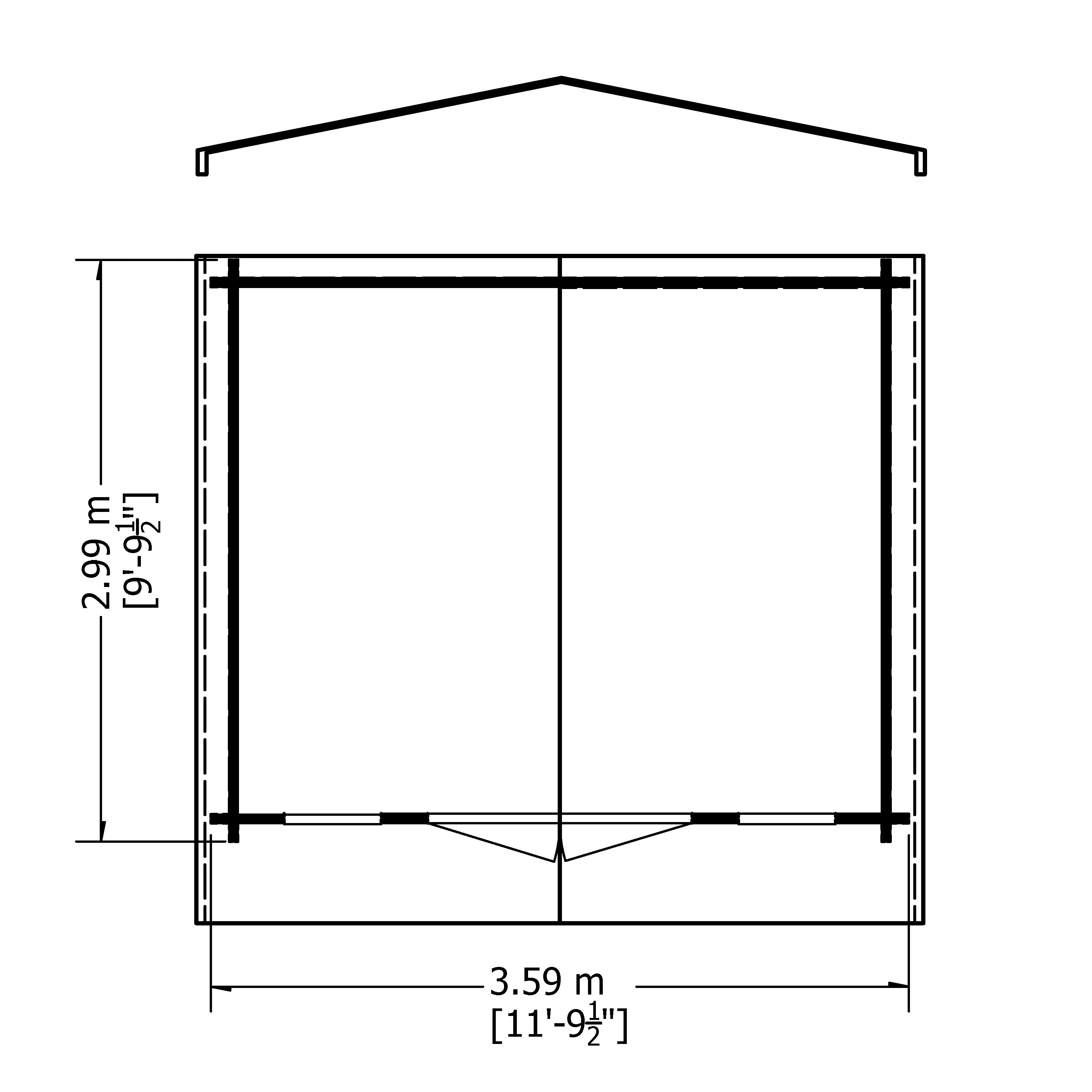 Shire Epping 28mm Log Cabin (12x10) EPPI1210L28-1AA - Outside Store