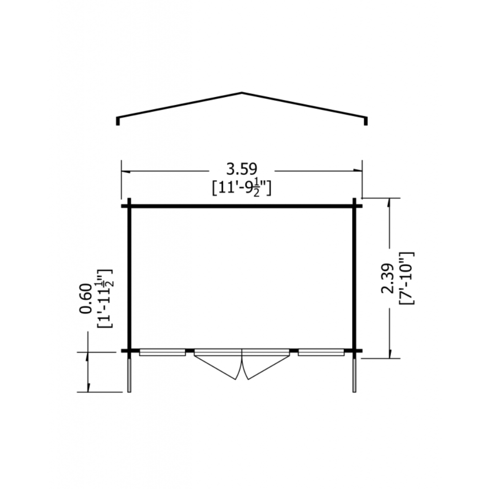 Shire Grizedale 28mm Corner Log Cabin (12x08)