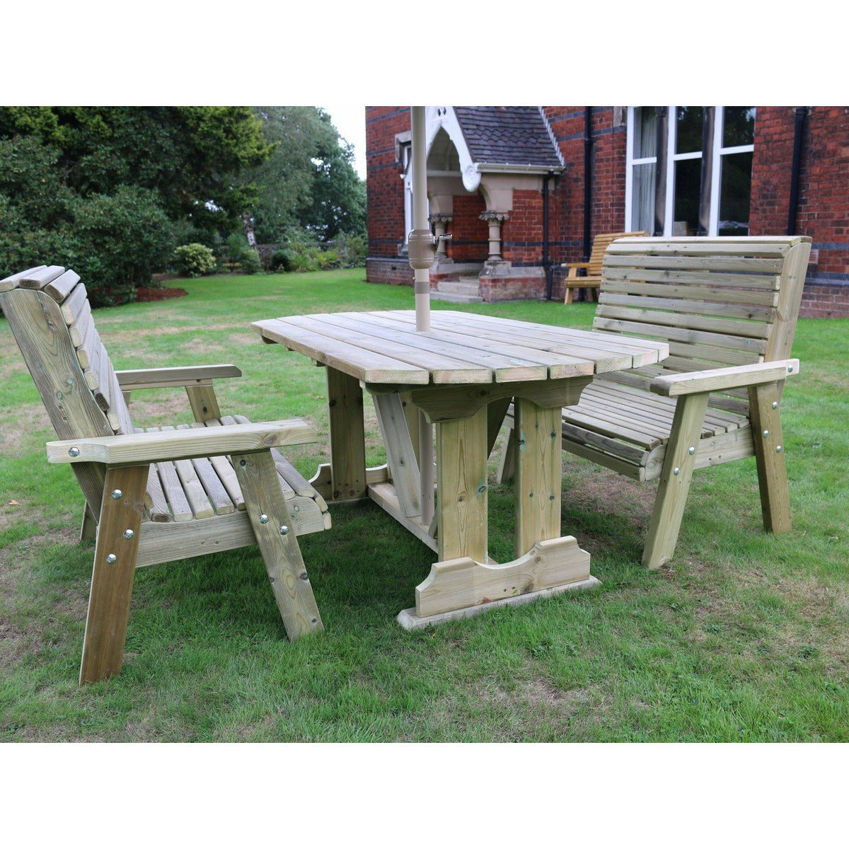 Churnet Valley Ergo 4 Seat Table Set with 2 Benches ET105 9145341341557