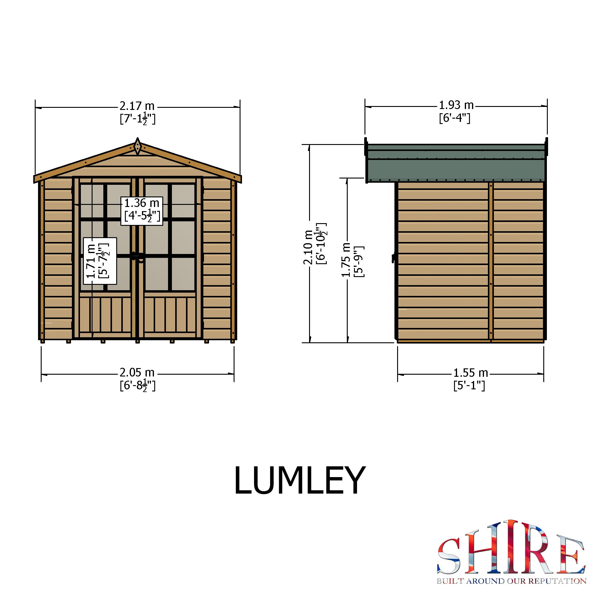 Shire Lumley Summerhouse (7x5) LUML0705DSL-1AA 5397007006377 - Outside Store