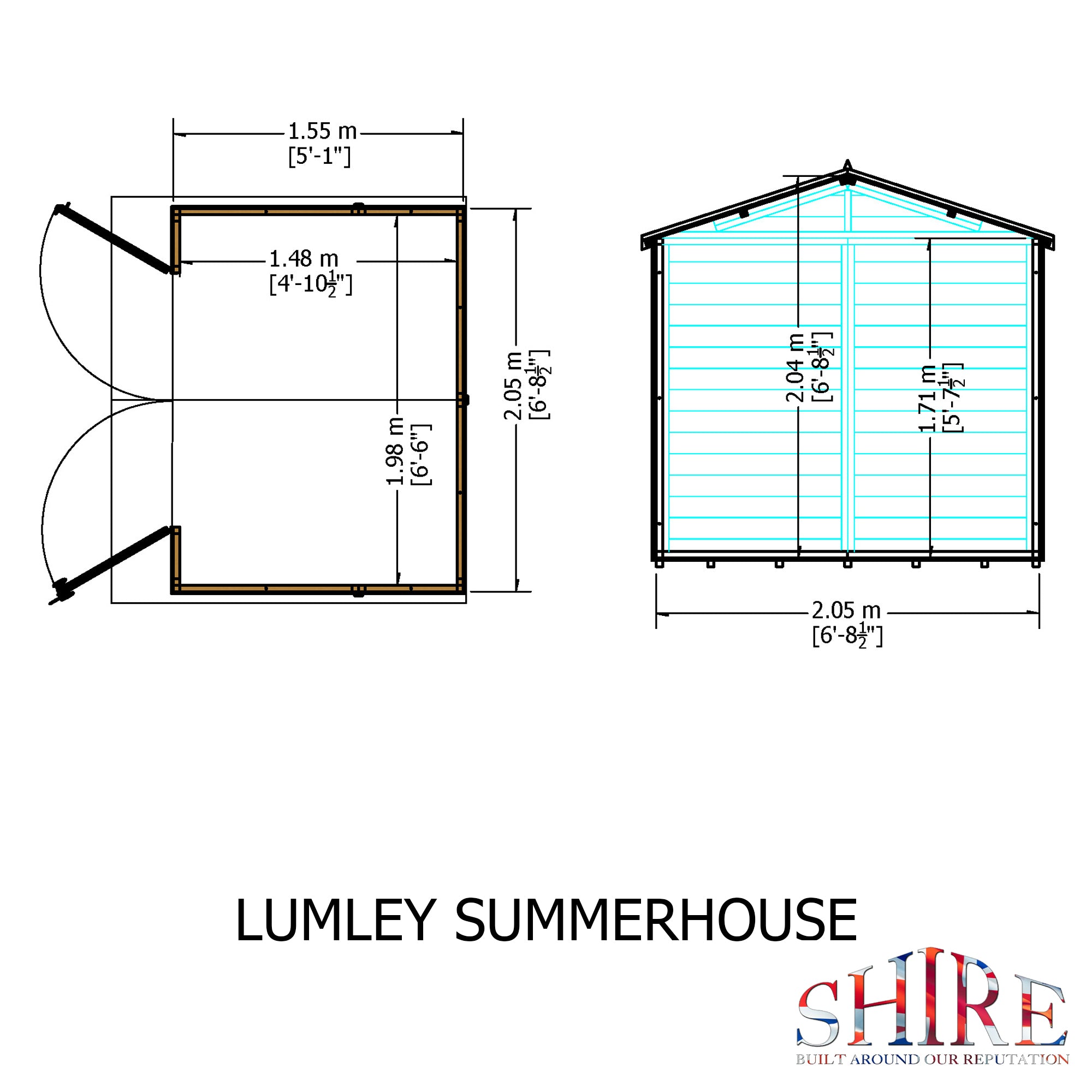 Shire Lumley Summerhouse (7x5) LUML0705DSL-1AA 5397007006377 - Outside Store