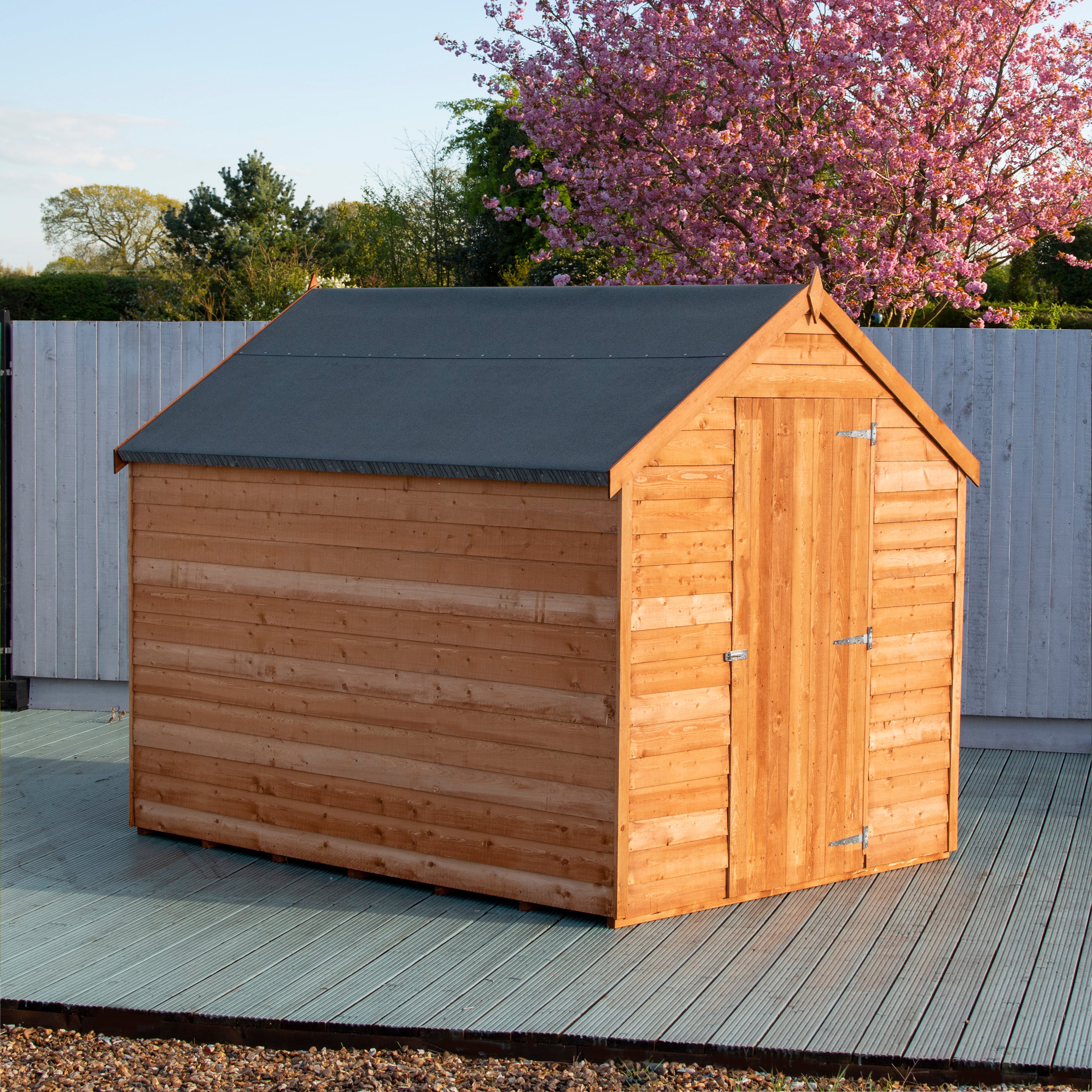 Shire Dip Treated Overlap Value Shed Single Door with Window (8x6) OVW0806DOL-1AA 5060490134437 - Outside Store