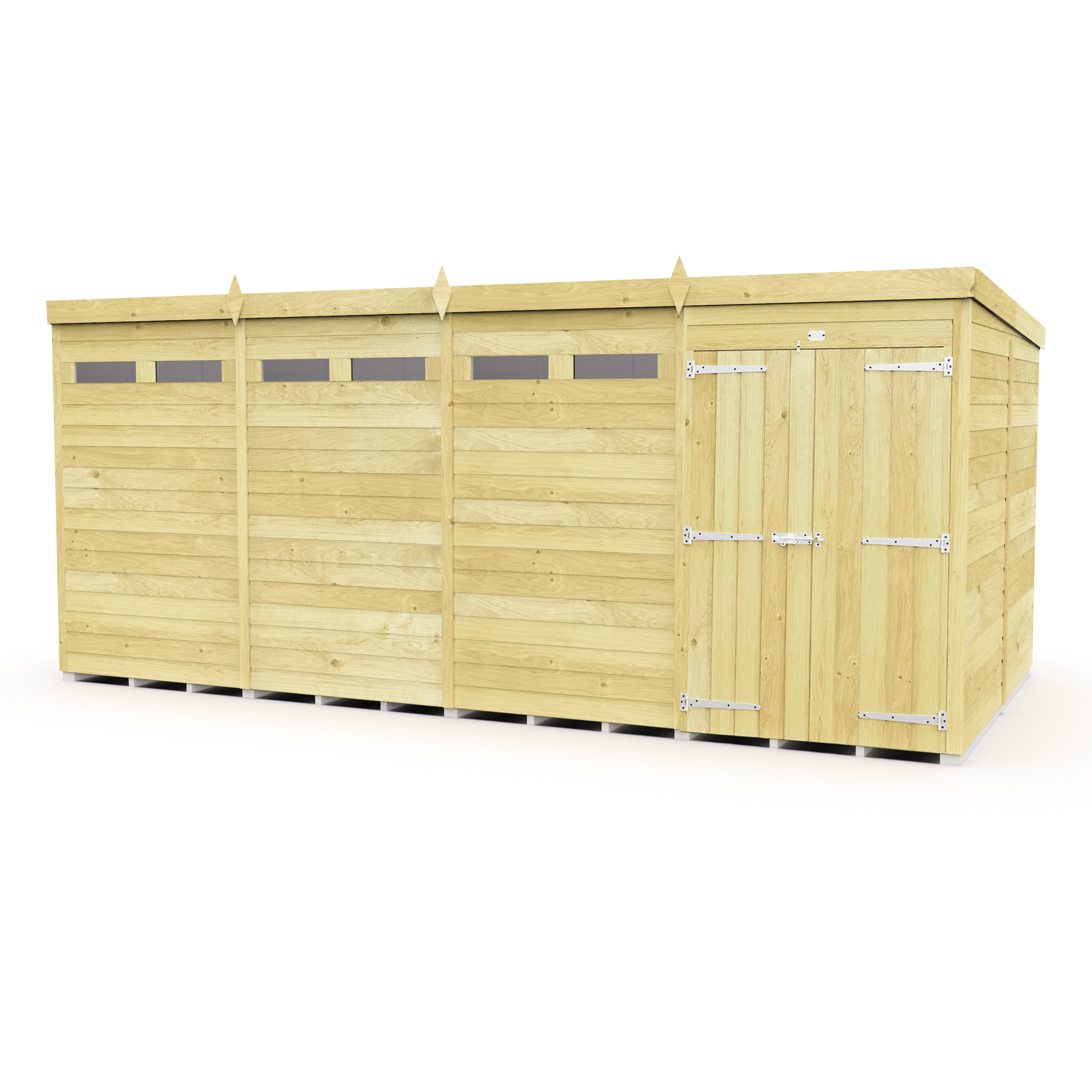 Total Sheds (16x8) Pressure Treated Pent Security Shed