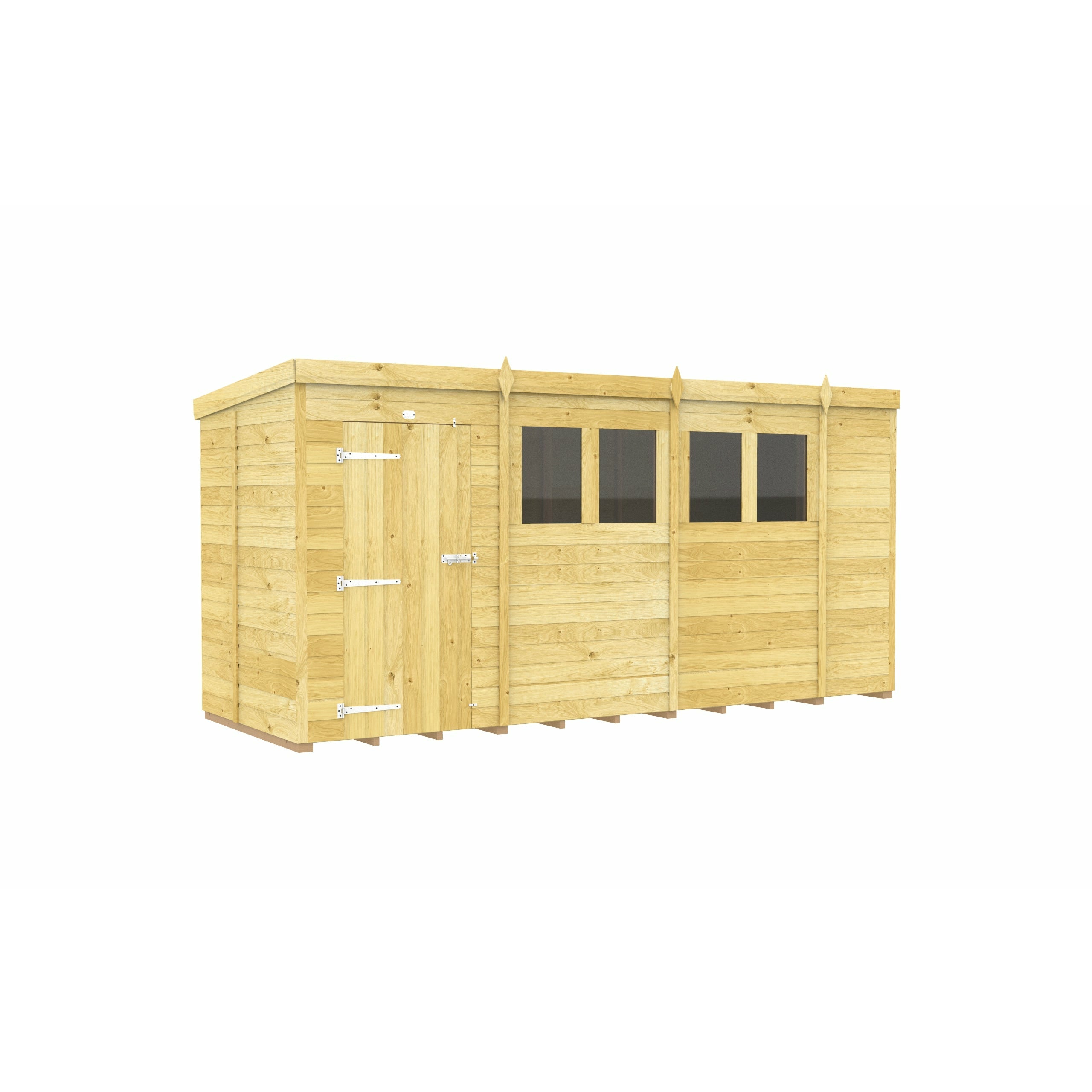 Total Sheds (14x5) Pressure Treated Pent Shed