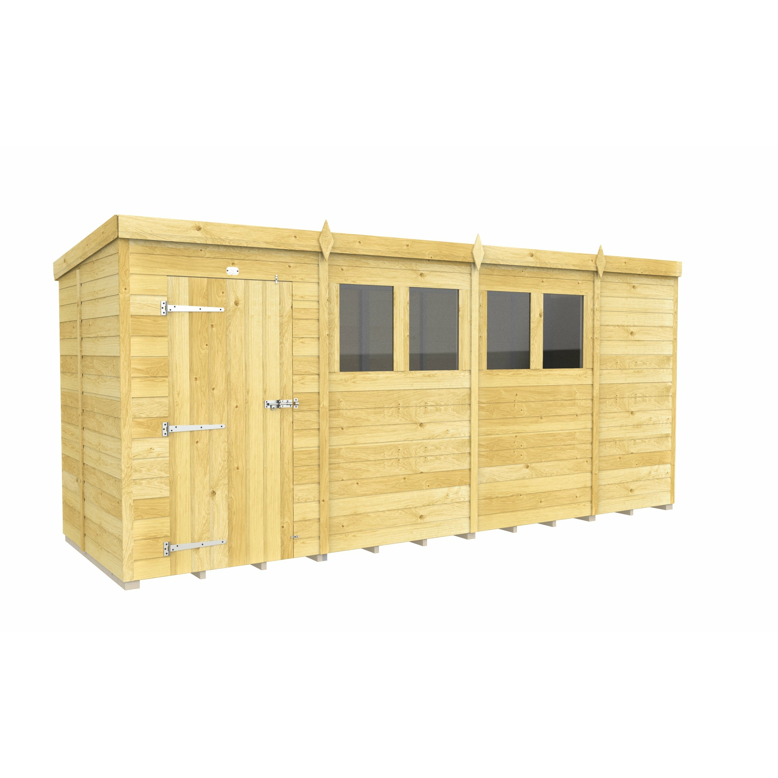 Total Sheds (15x5) Pressure Treated Pent Shed