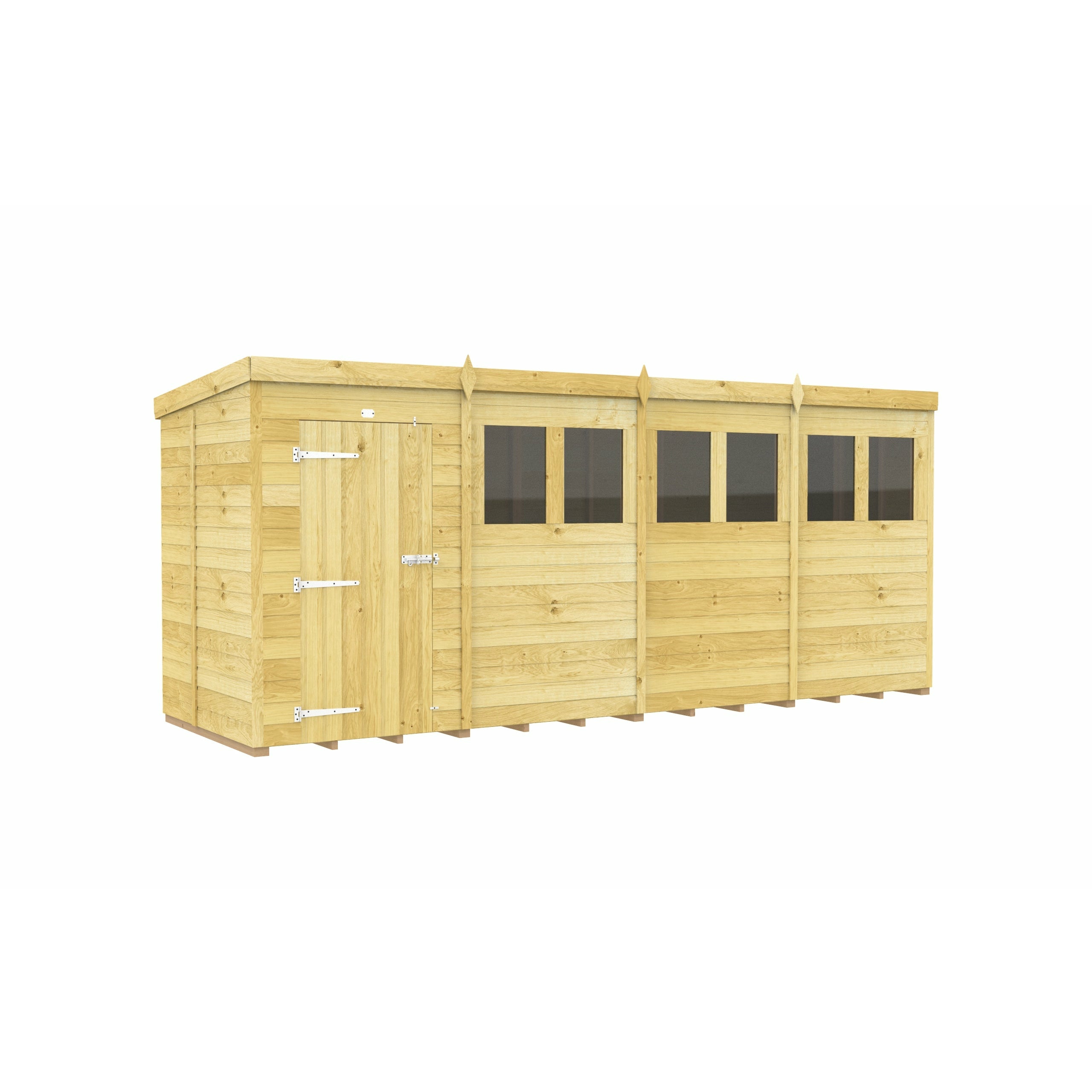 Total Sheds (16x5) Pressure Treated Pent Shed