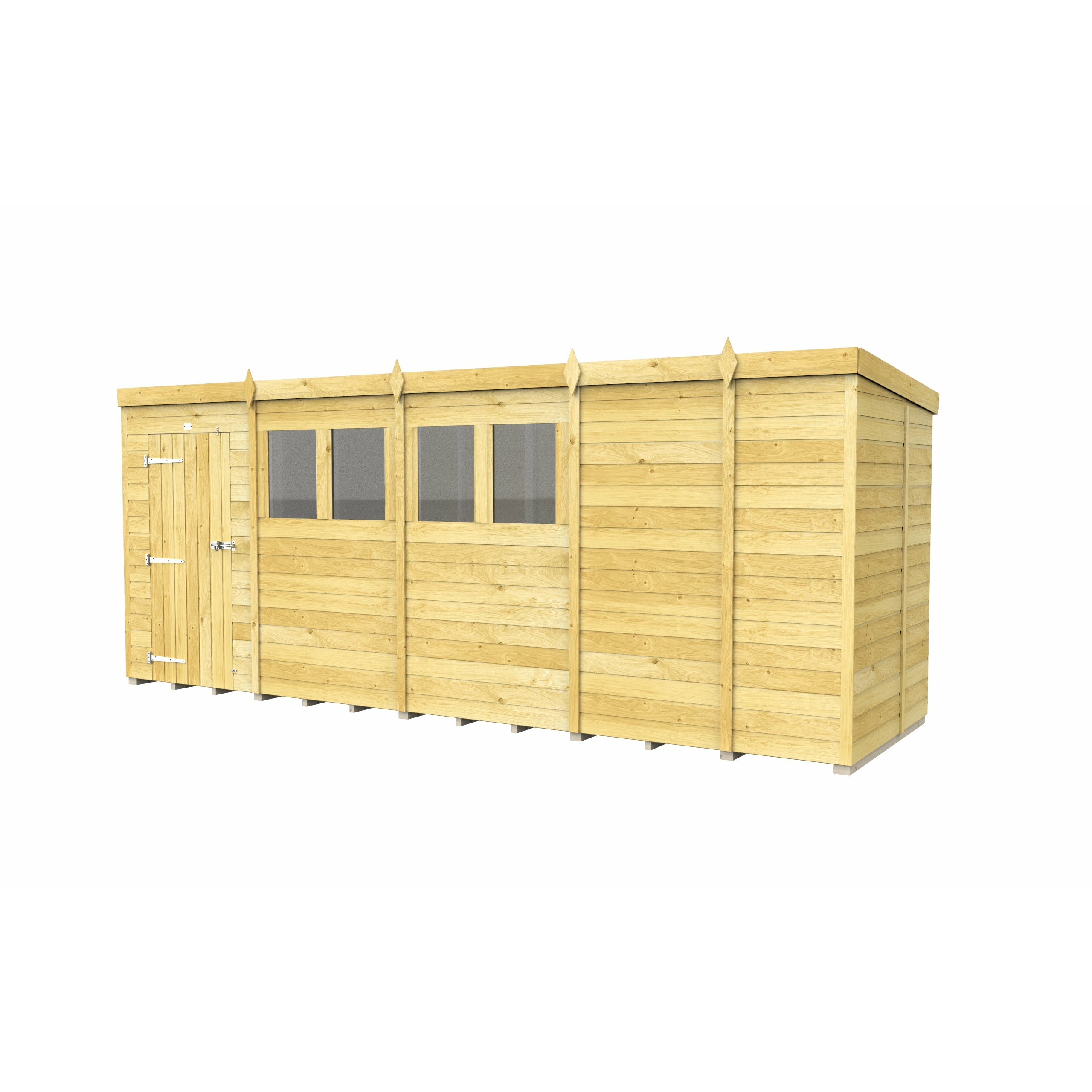 Total Sheds (17x5) Pressure Treated Pent Shed