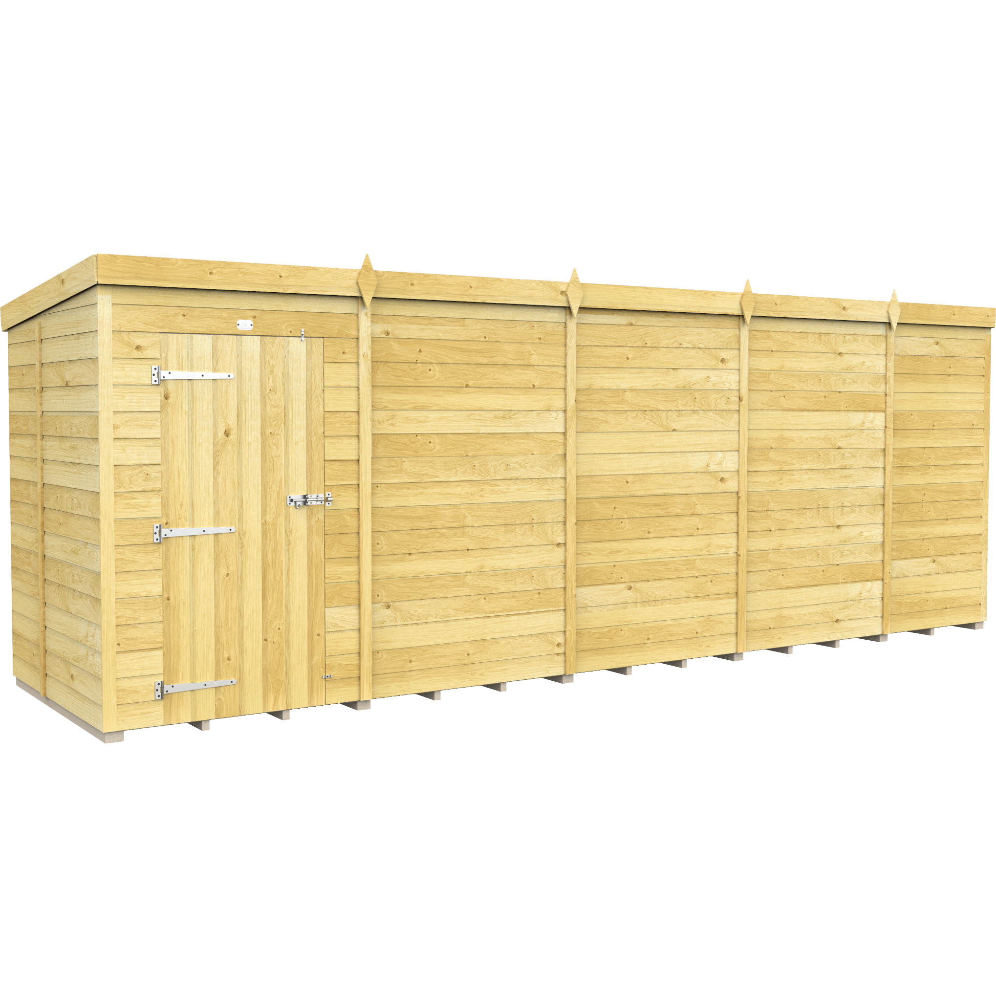Total Sheds (19x5) Pressure Treated Pent Shed