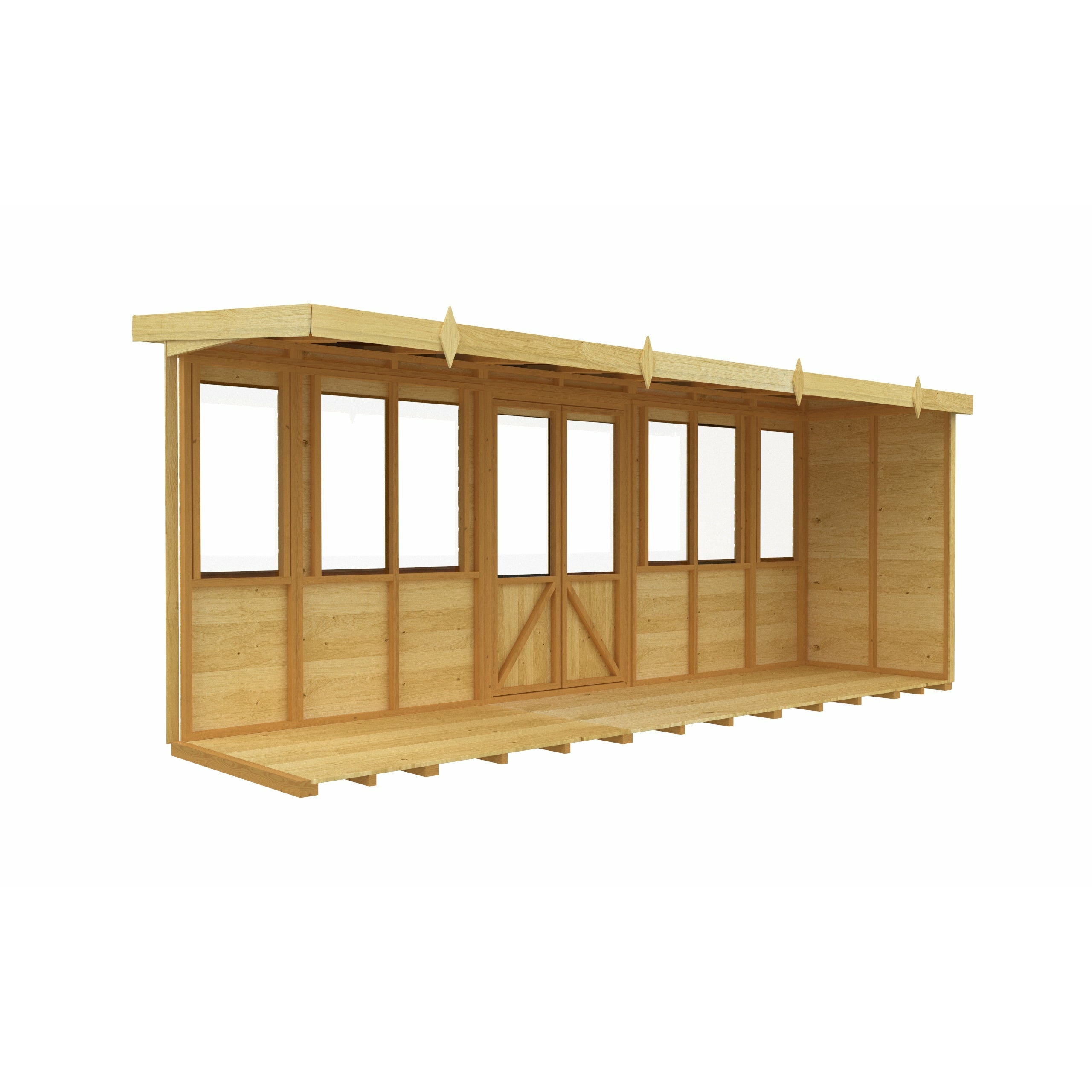 Total Sheds (16x4) Pressure Treated Pent Summerhouse