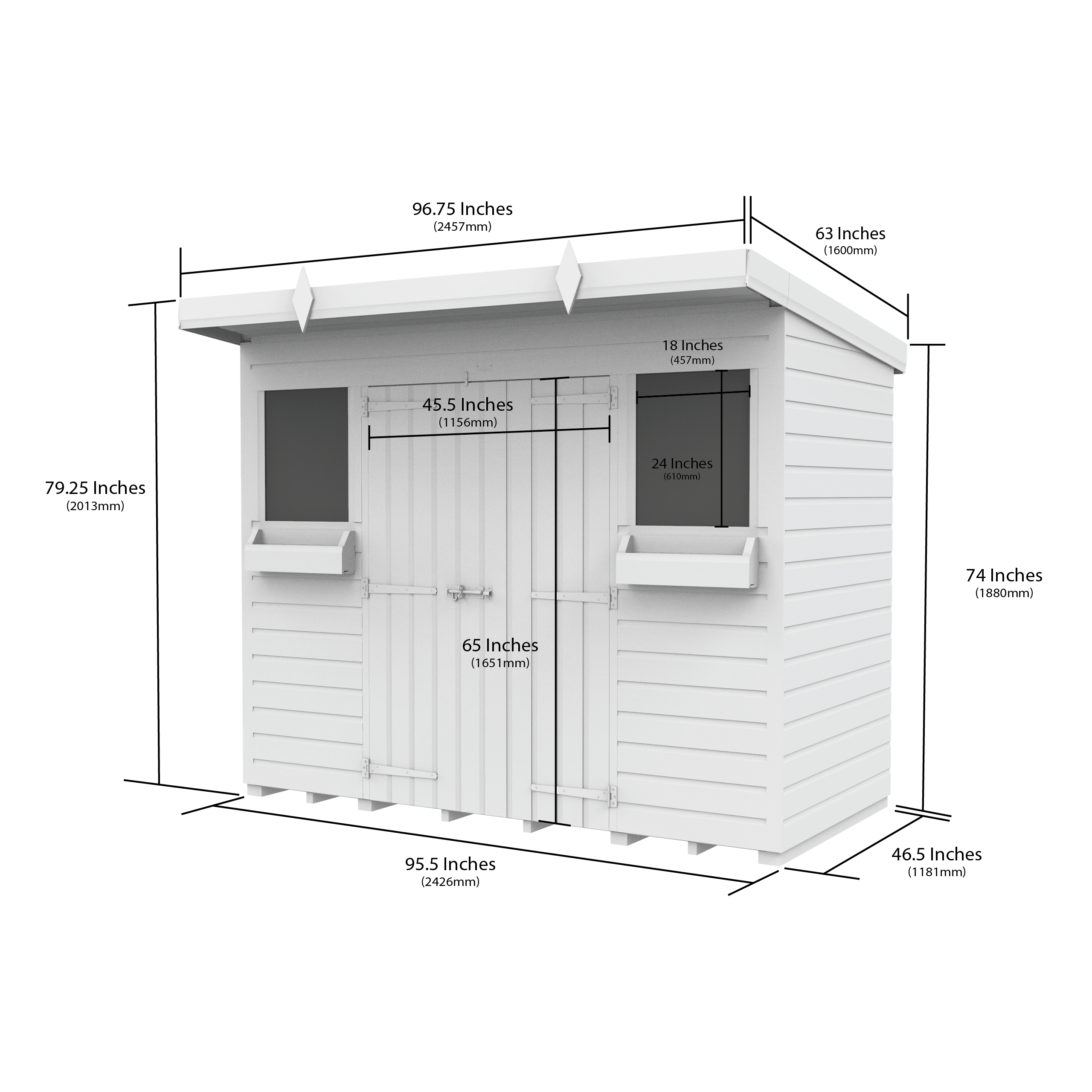 Total Sheds (8x4) Pressure Treated Pent Summer Shed
