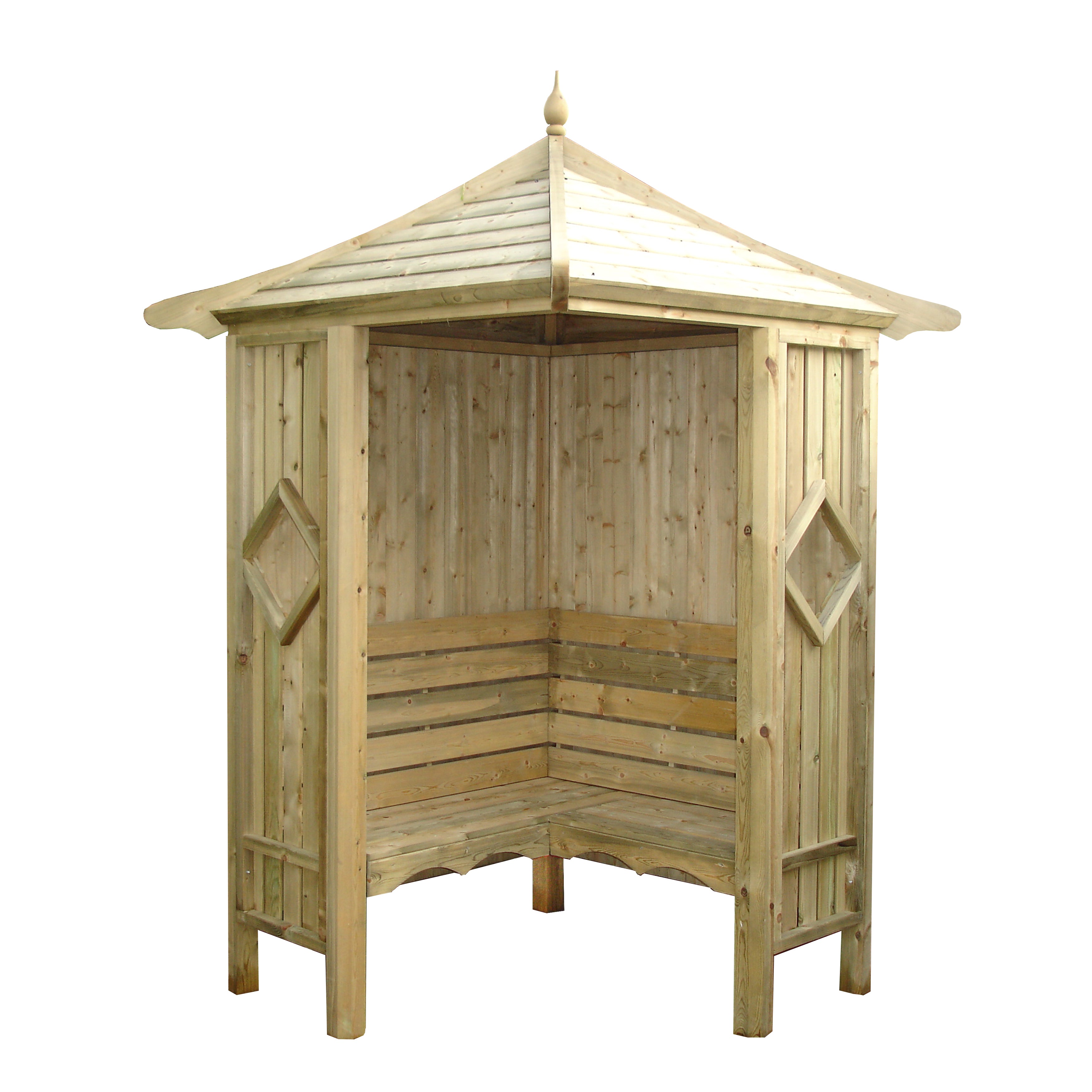 Shire Pressure Treated Corner Arbour CNAR0404PSL-1AA 5060437982220 - Outside Store