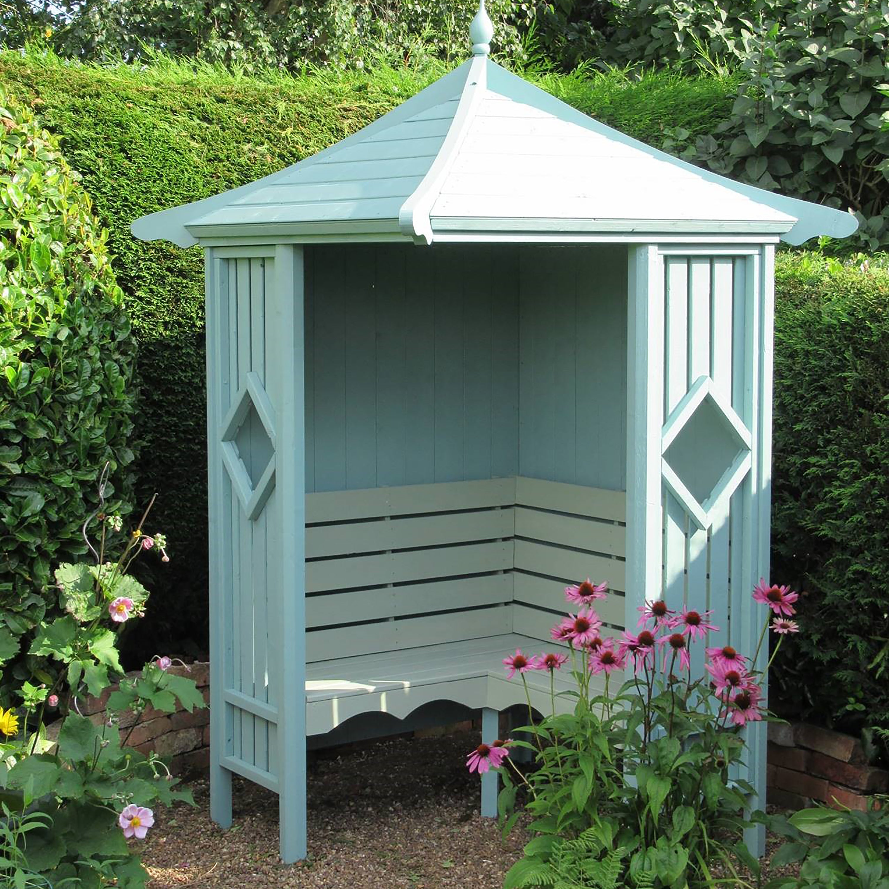 Shire Pressure Treated Corner Arbour CNAR0404PSL-1AA 5060437982220 - Outside Store