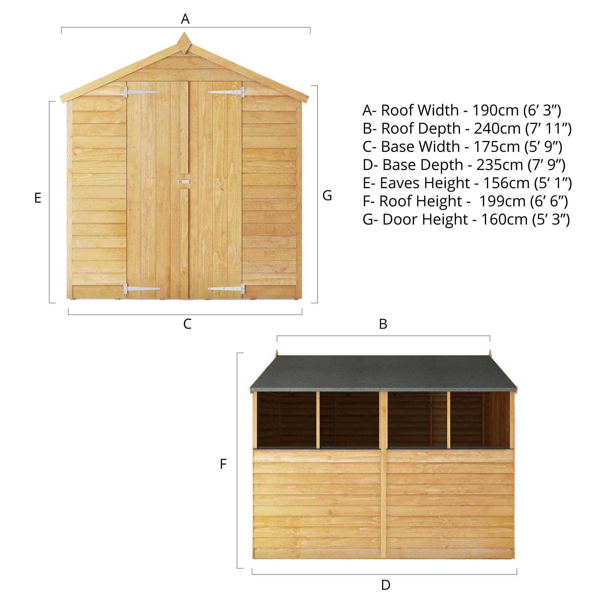 Mercia Overlap Apex - Double Door (8x6) (SI-001-001-0004 - EAN 5029442075129)