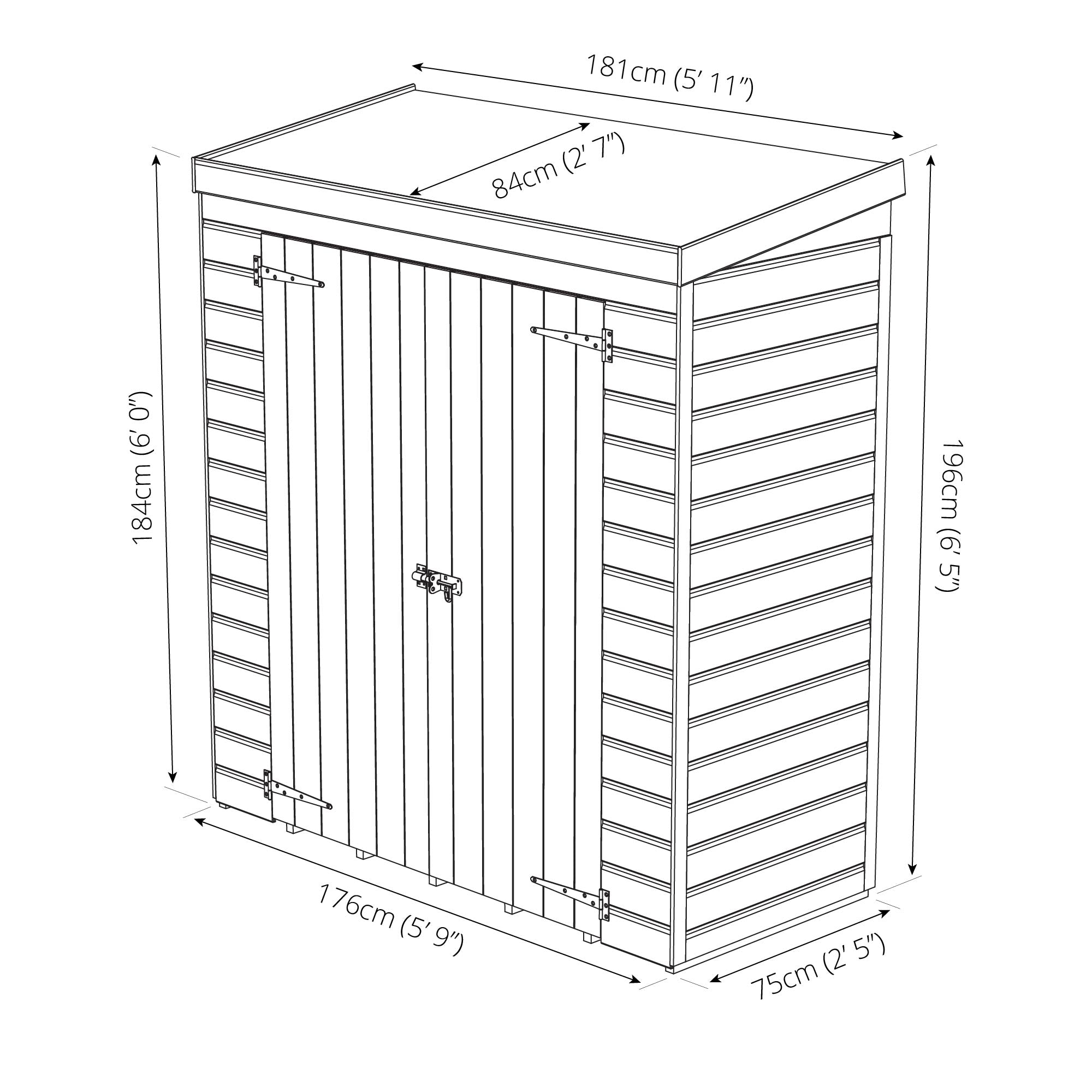 Mercia Overlap Pent Storage (6x2'6) (SI-001-001-0012 - EAN 5029442073897)