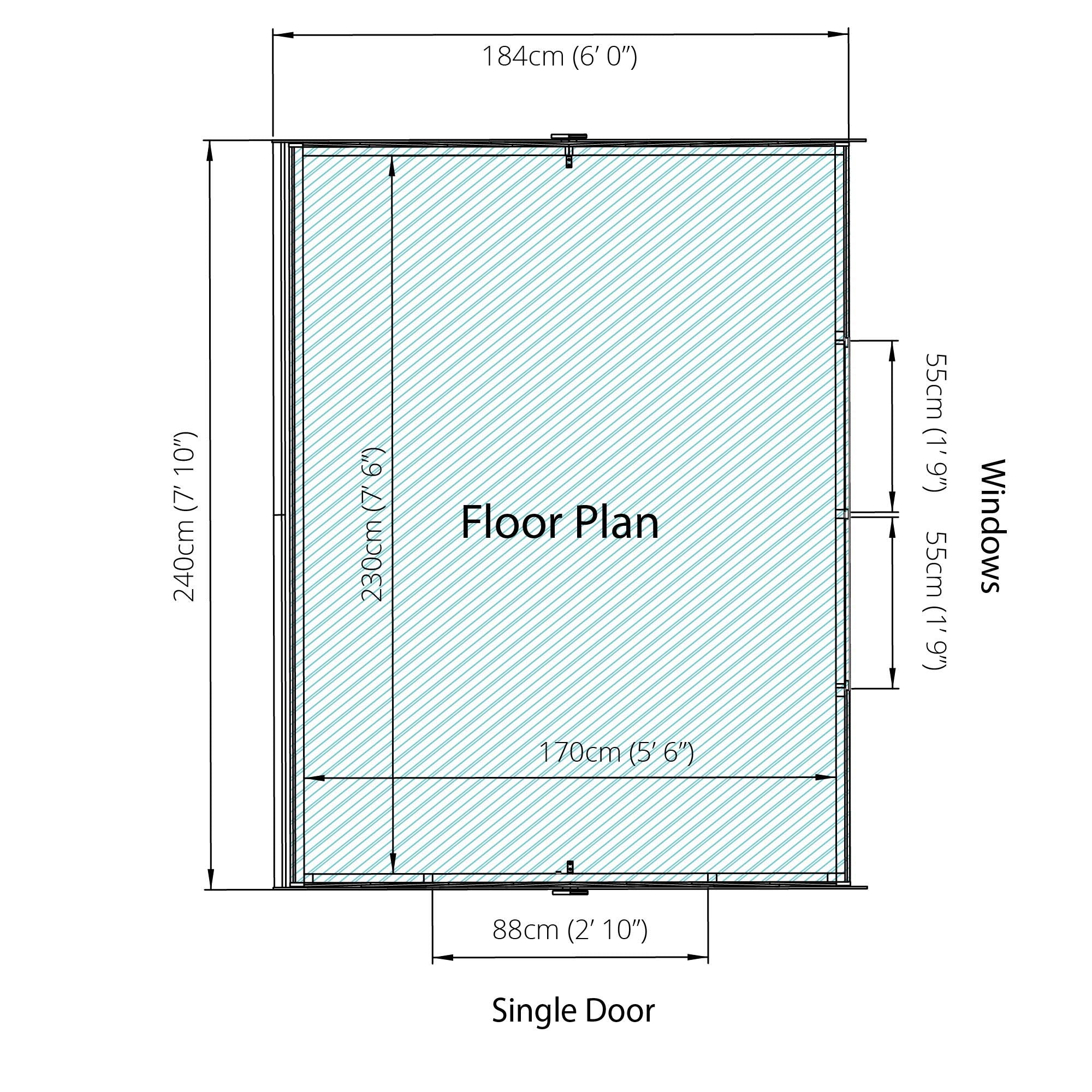 Mercia  Overlap Apex Shed - Single Door (8x6) (SI-001-001-0121 - EAN 5029442085463)