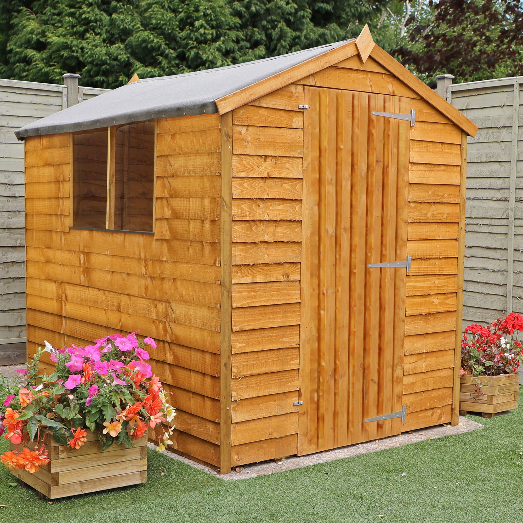 Mercia Overlap Apex Shed - Single Door (8x6) (SI-001-001-0121 - EAN 5029442085463)