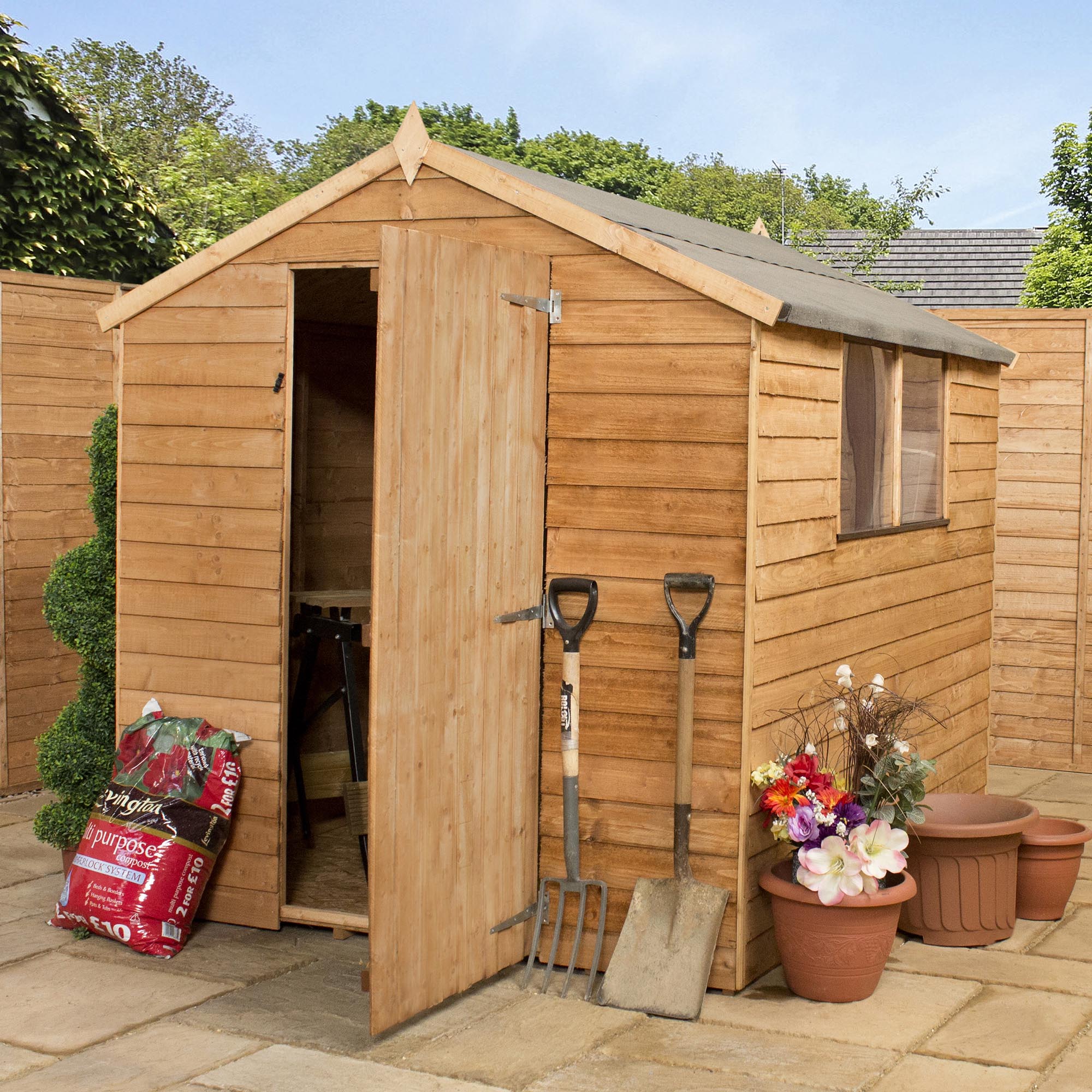 Mercia  Overlap Apex Shed - Single Door (8x6) (SI-001-001-0121 - EAN 5029442085463)