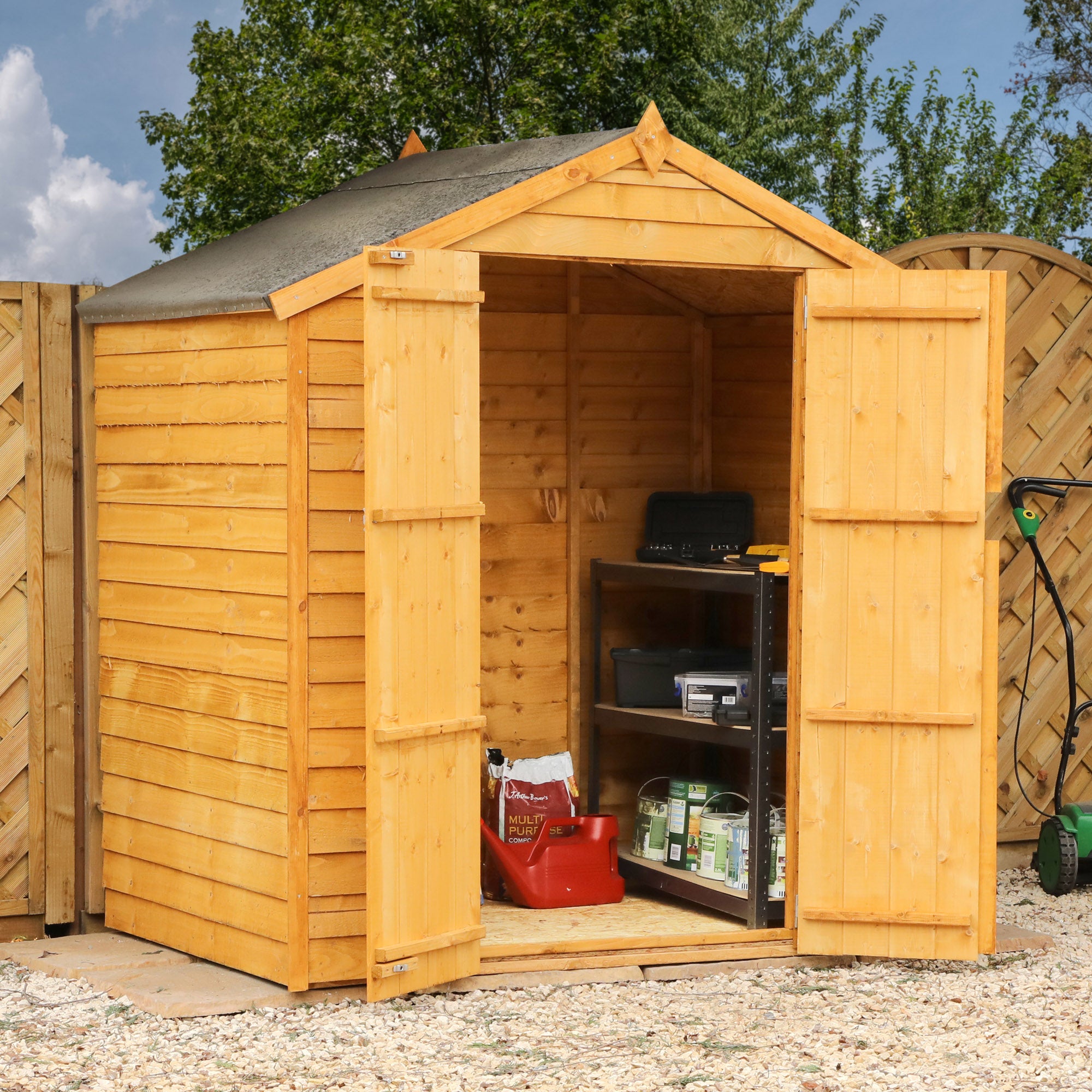 Mercia Overlap Apex - Double Door Windowless Shed (4x6) (SI-001-001-0154 - EAN 5029442090993)