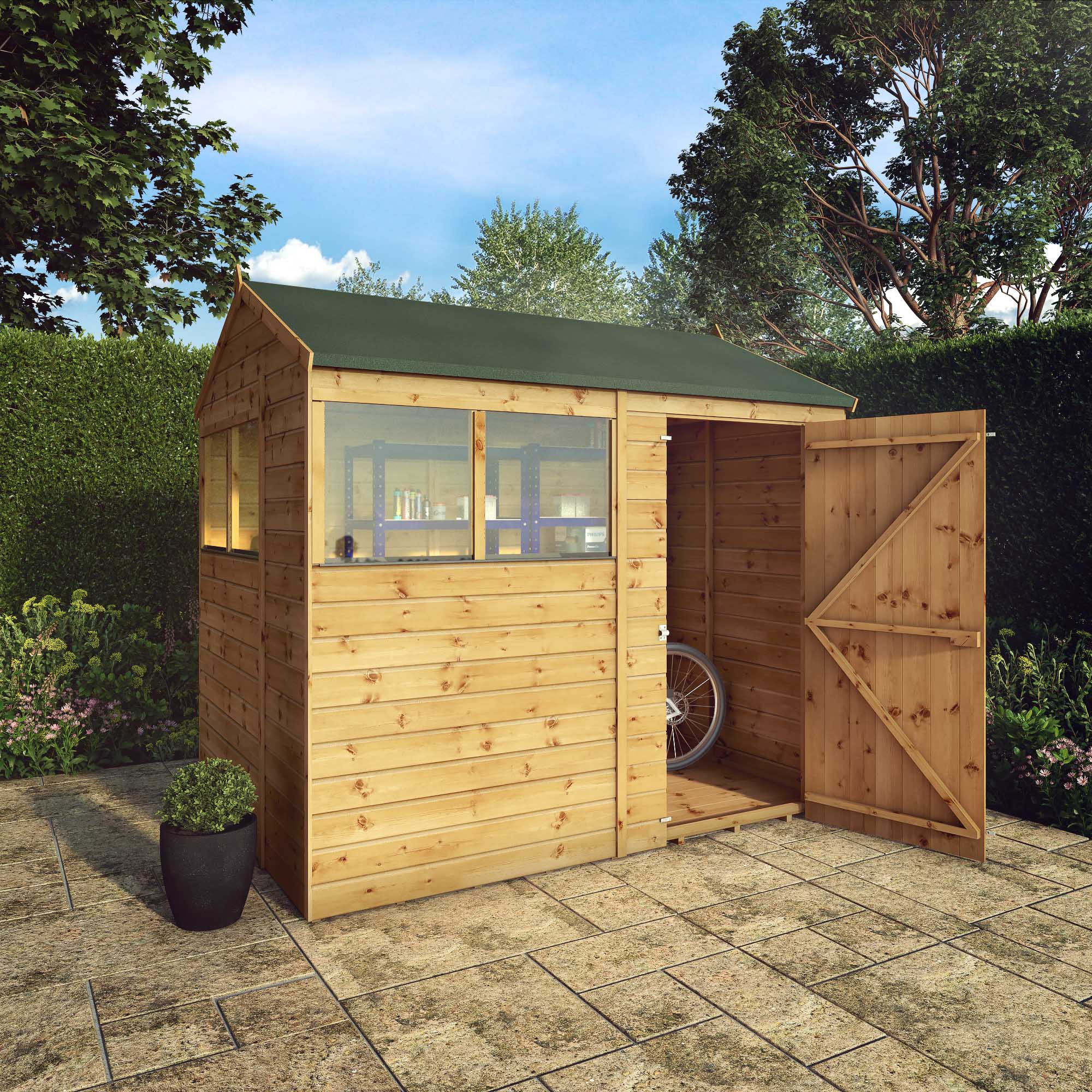 Mercia Shiplap Reverse Apex Shed (8x6) (SI-001-003-0163 - EAN 5029442006505)