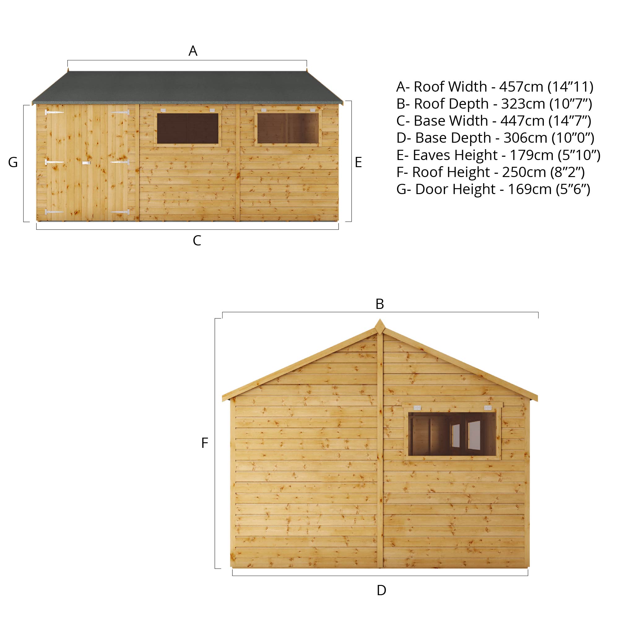 Mercia Premium Shiplap Reverse Apex Workshop (15x10) (SI-001-004-0113 - EAN 5029442006345)