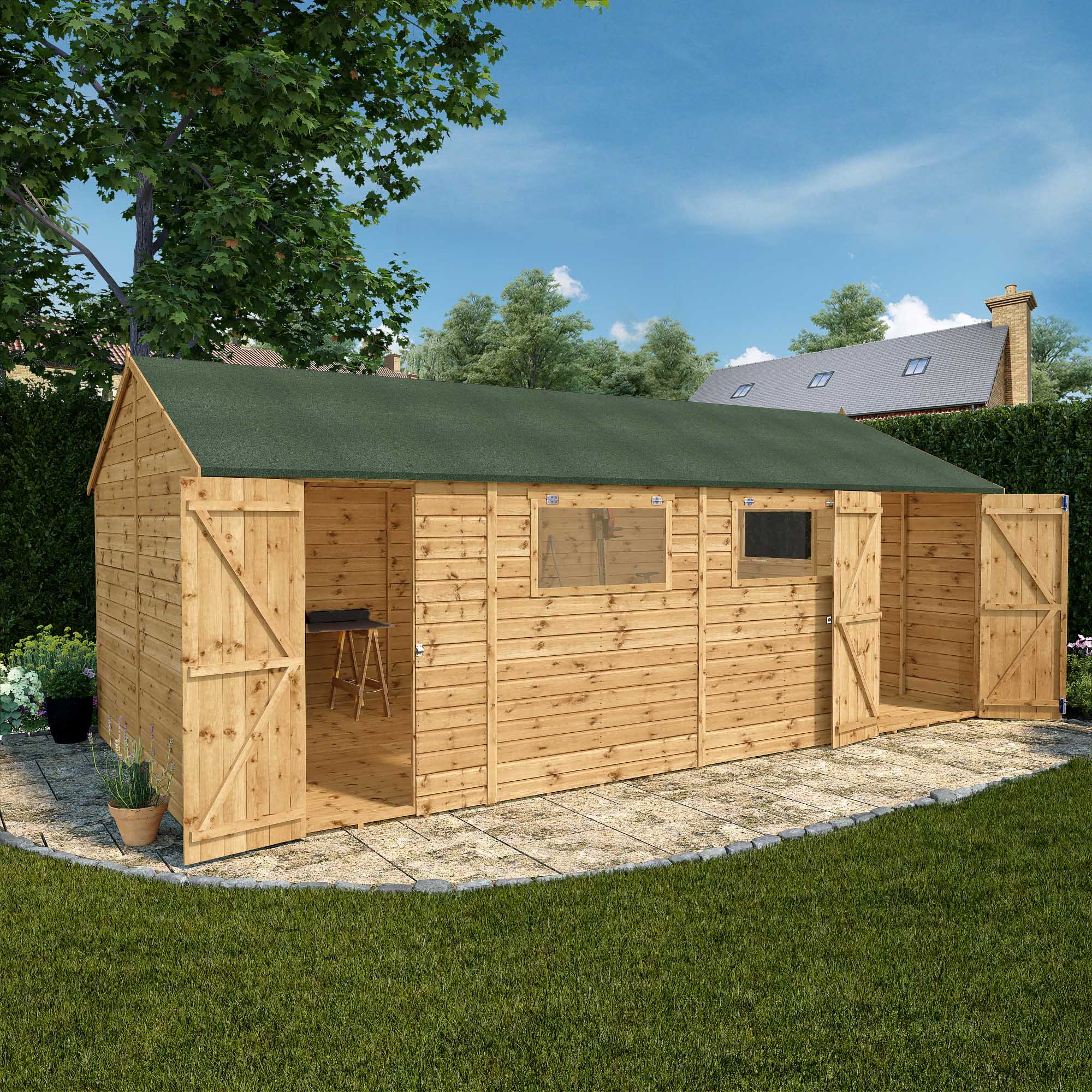 Mercia Premium Shiplap Reverse Apex Workshop (20x10) (SI-001-004-0116 - EAN 5029442006376)