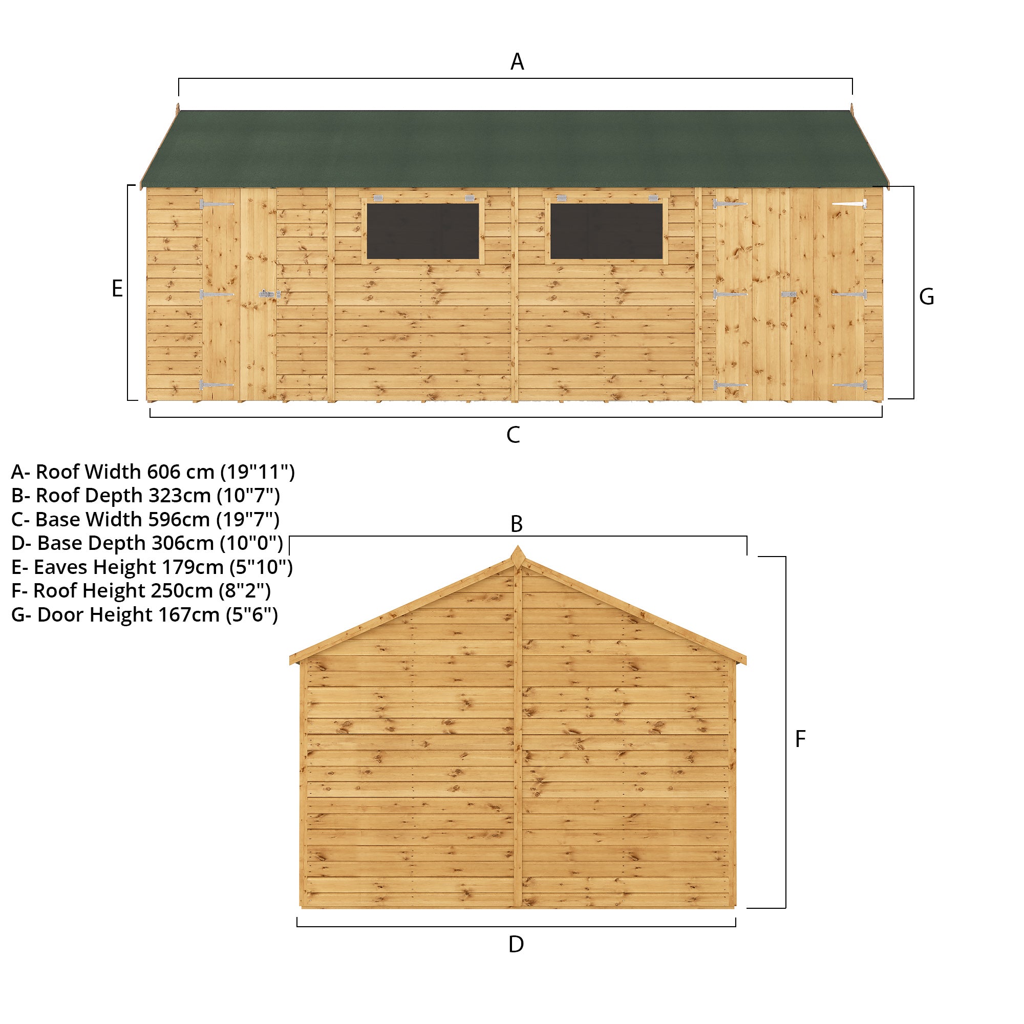 Mercia Premium Shiplap Reverse Apex Workshop (20x10) (SI-001-004-0116 - EAN 5029442006376)