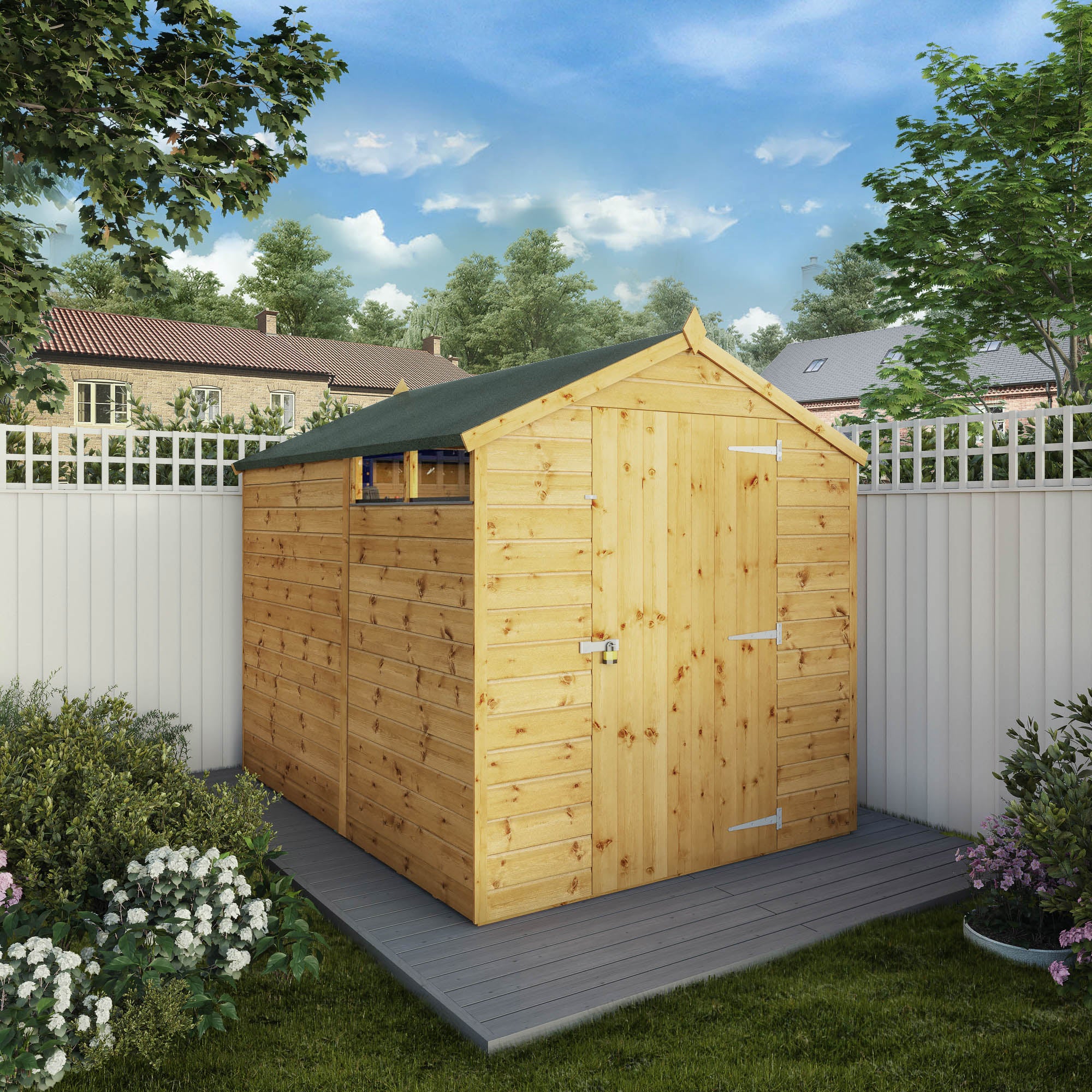 Mercia Shiplap Security Apex Shed (8x6) (SI-001-004-0117 - EAN 5029442006529)