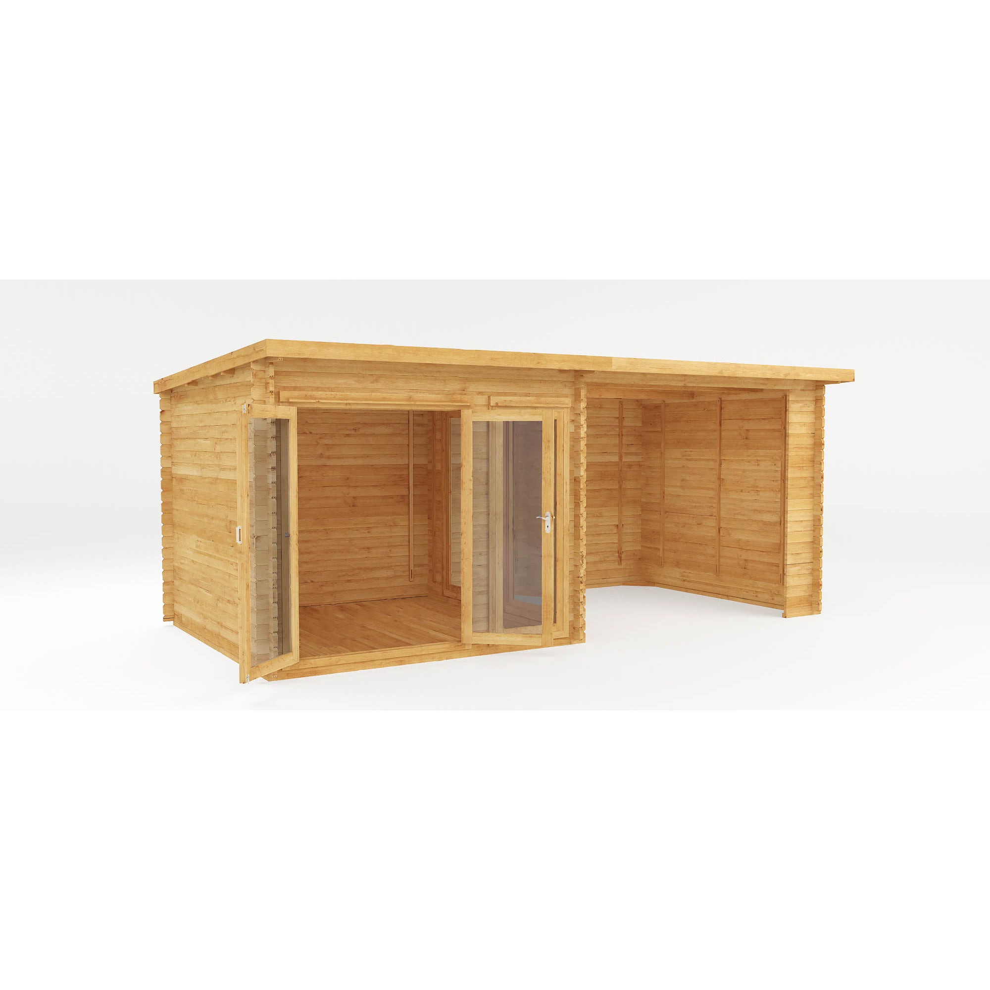 Mercia 28mm Studio Pent With Outdoor Area with Double Glazing (20x10) (6m x 3m) (SI-006-002-0061 - EAN 5029442005751)