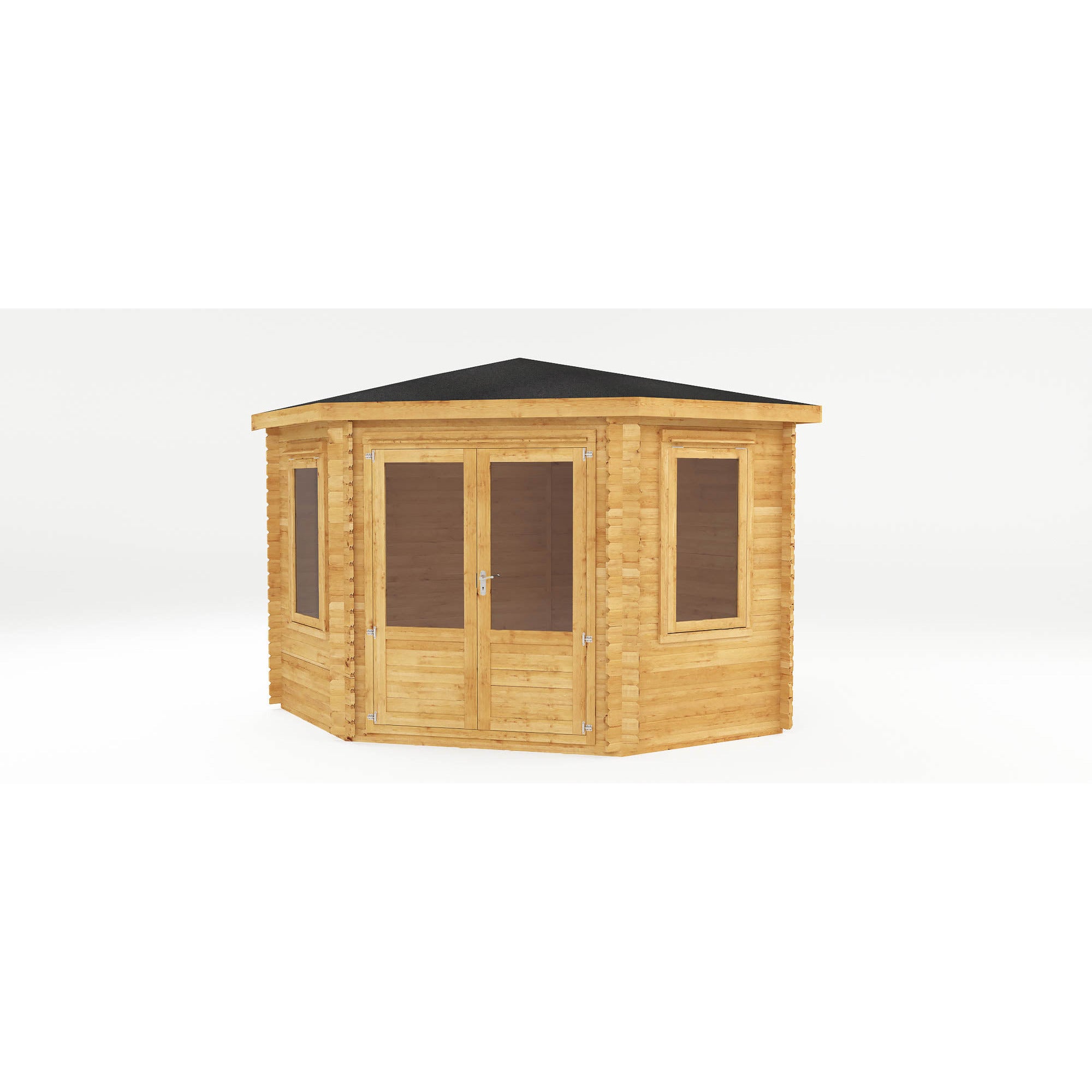Mercia 44mm Corner Cabin with Double Glazing (10x10) (3m x 3m) (SI-006-004-0081 - EAN 5029442005553)