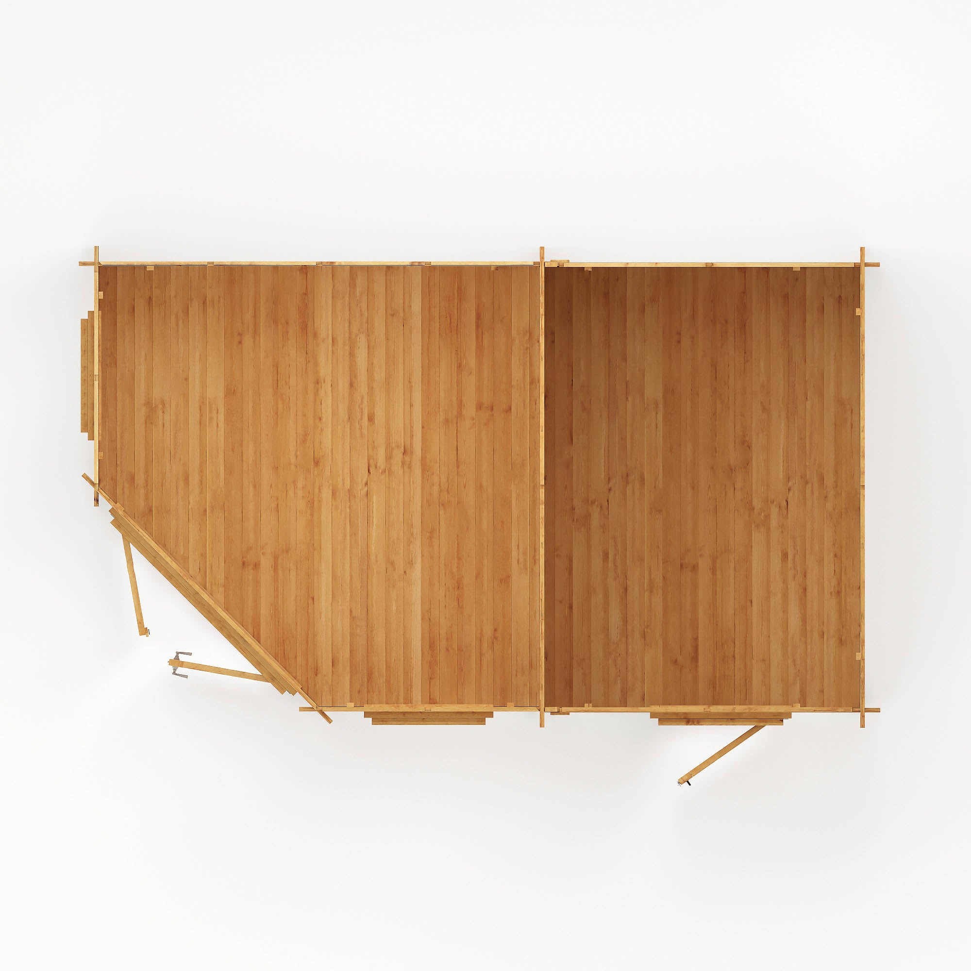 Mercia 44mm Corner Lodge Plus with Side Shed and Double Glazing (16x10) (5m x 3m) (SI-006-004-0082 - EAN 5029442005591)