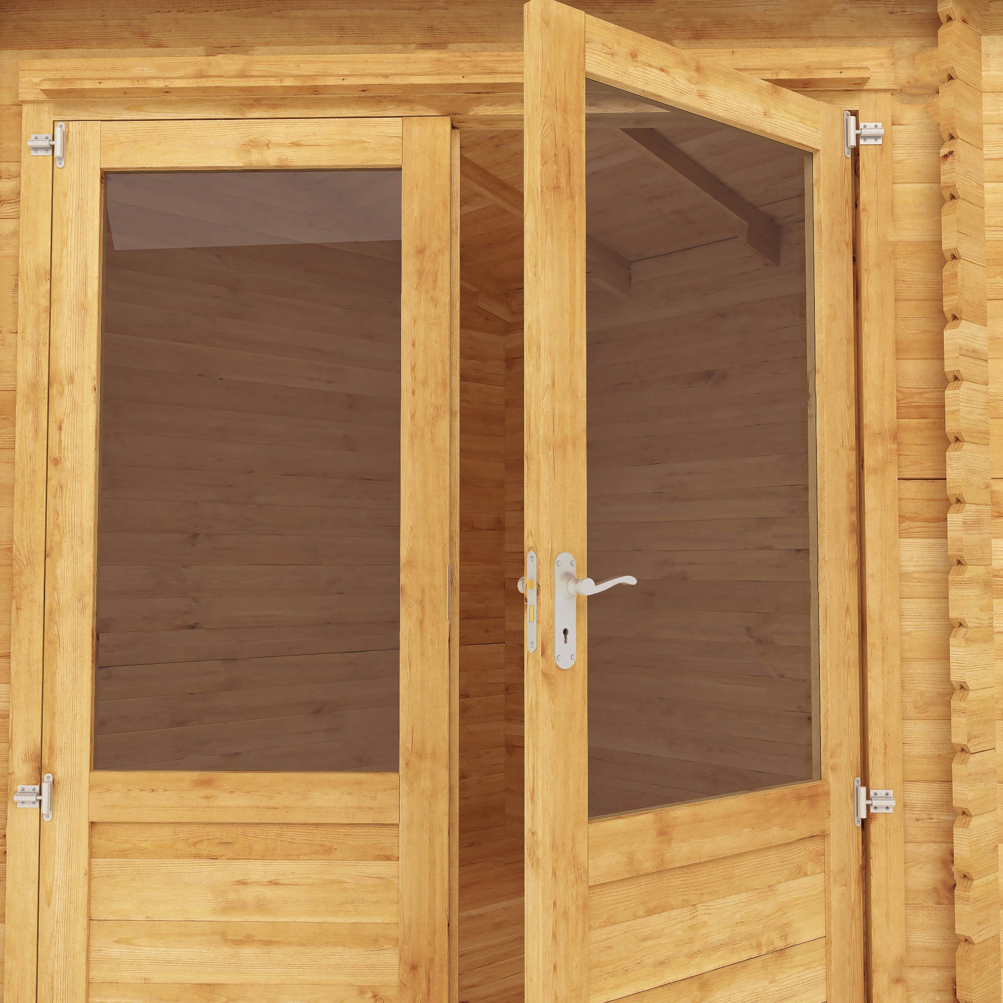 Mercia 44mm Corner Lodge Plus with Side Shed and Double Glazing (16x10) (5m x 3m) (SI-006-004-0082 - EAN 5029442005591)