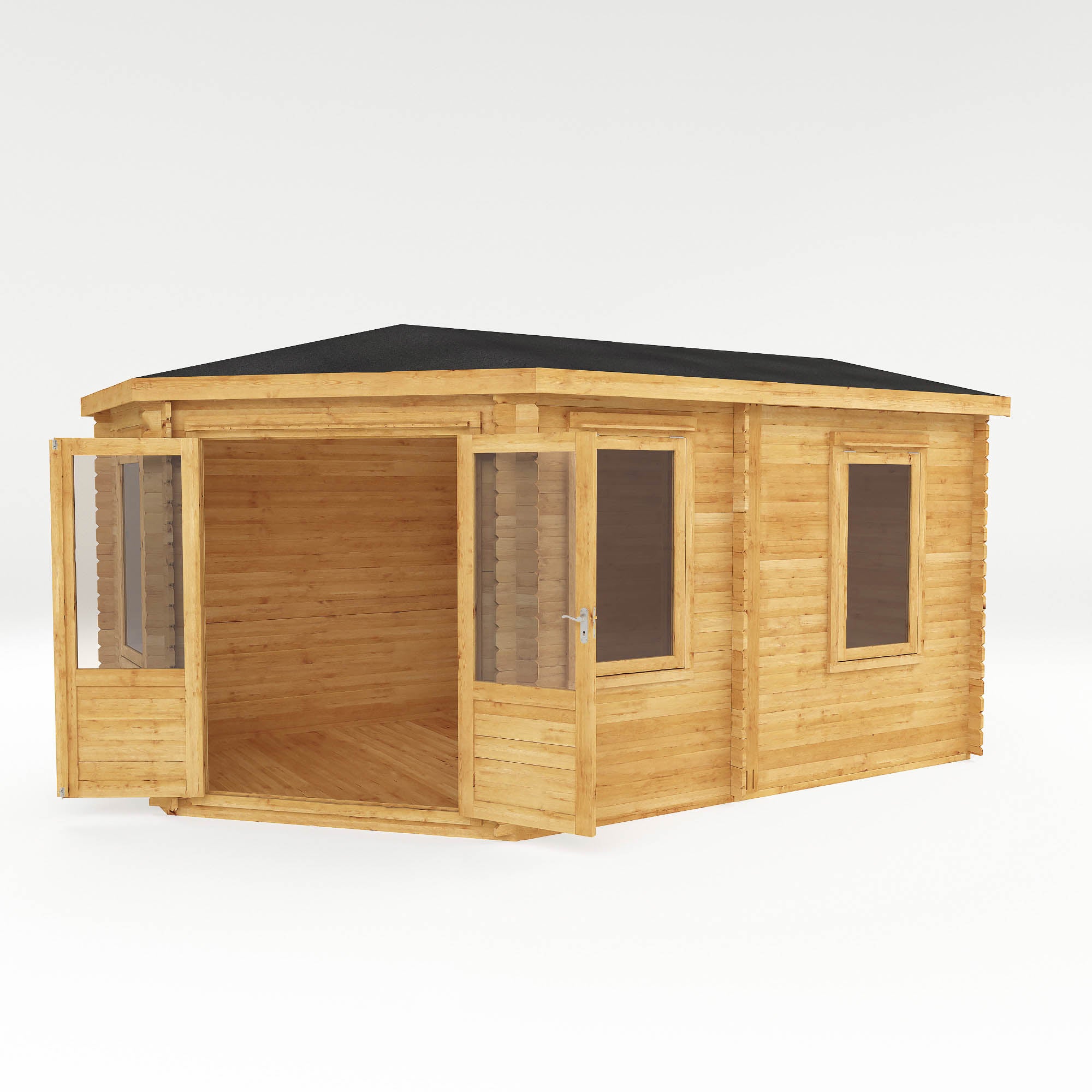 Mercia 44mm Corner Lodge Grande with Double Glazing (16x10) (5m x 3m) (SI-006-004-0083 - EAN 5029442005614)