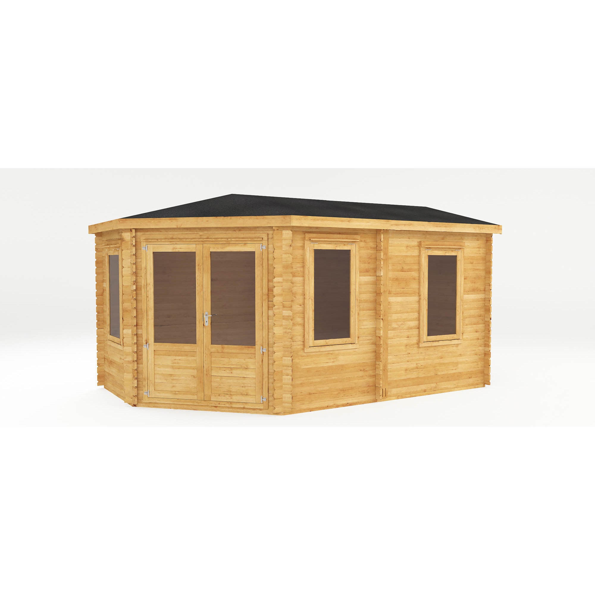 Mercia 44mm Corner Lodge Grande with Double Glazing (16x10) (5m x 3m) (SI-006-004-0083 - EAN 5029442005614)