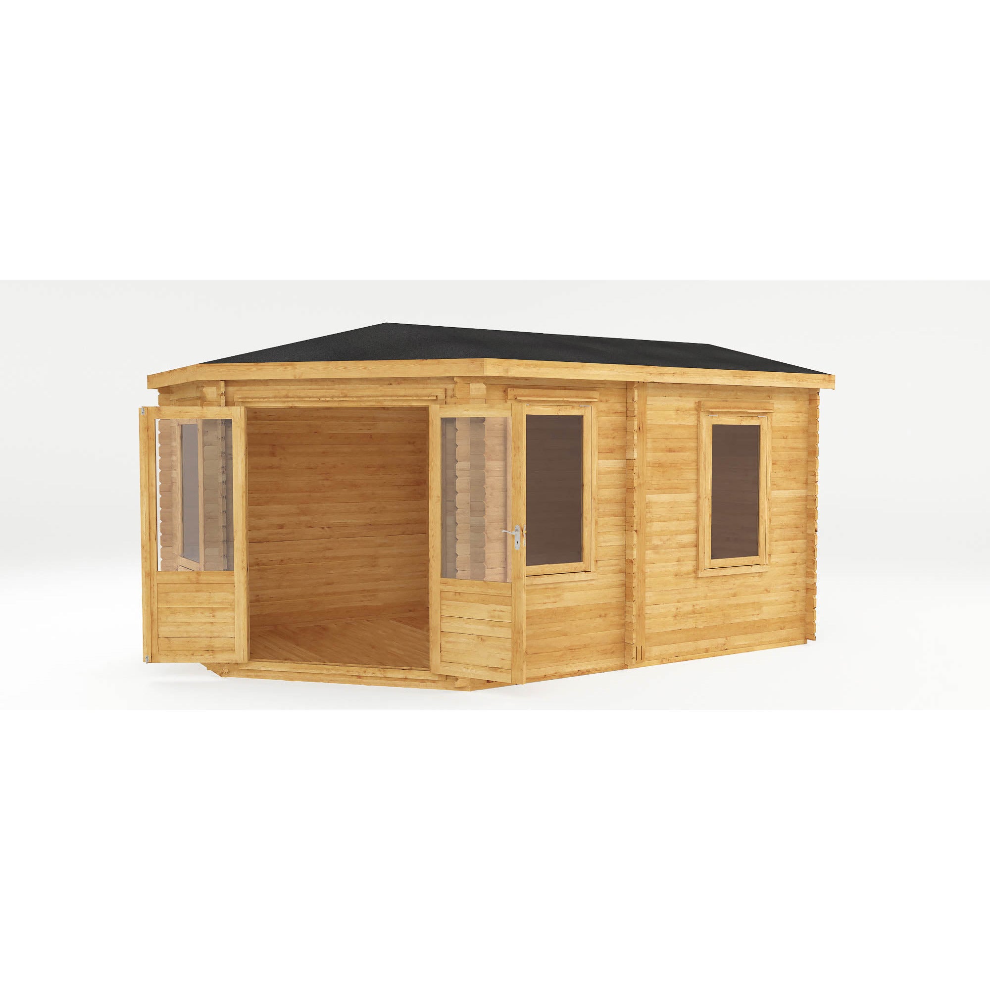 Mercia 44mm Corner Lodge Grande with Double Glazing (16x10) (5m x 3m) (SI-006-004-0083 - EAN 5029442005614)