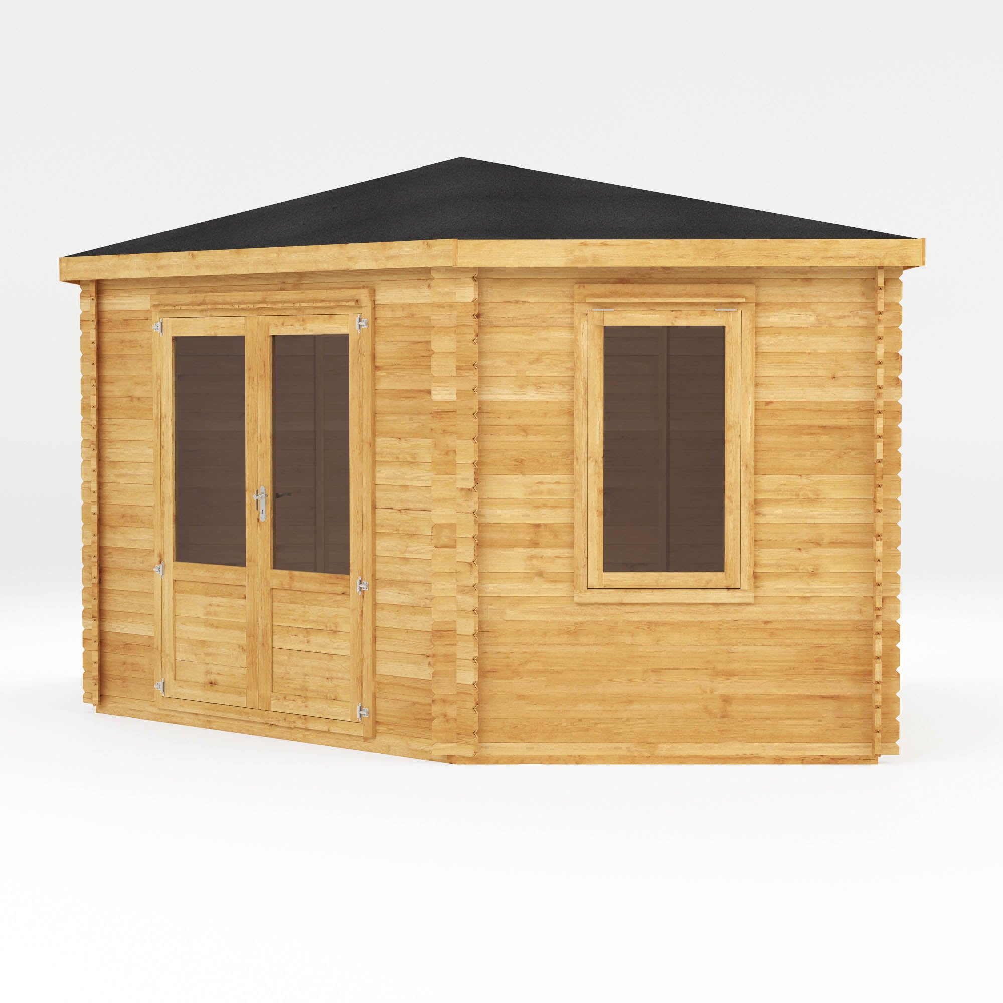 Mercia 44mm Corner Cabin with Double Glazing (13x13) (4m x 4m) (SI-006-004-0084 - EAN 5029442005577)
