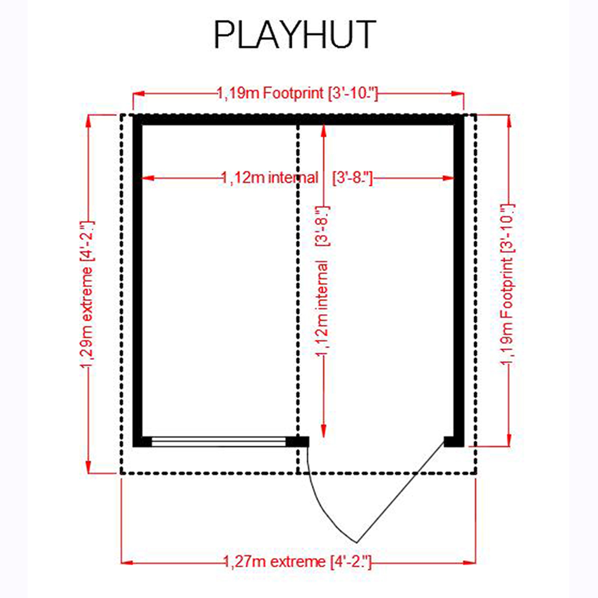 Shire Playhut Playhouse (4x4) PLHT0604DSL-1AA 5060490130286 - Outside Store