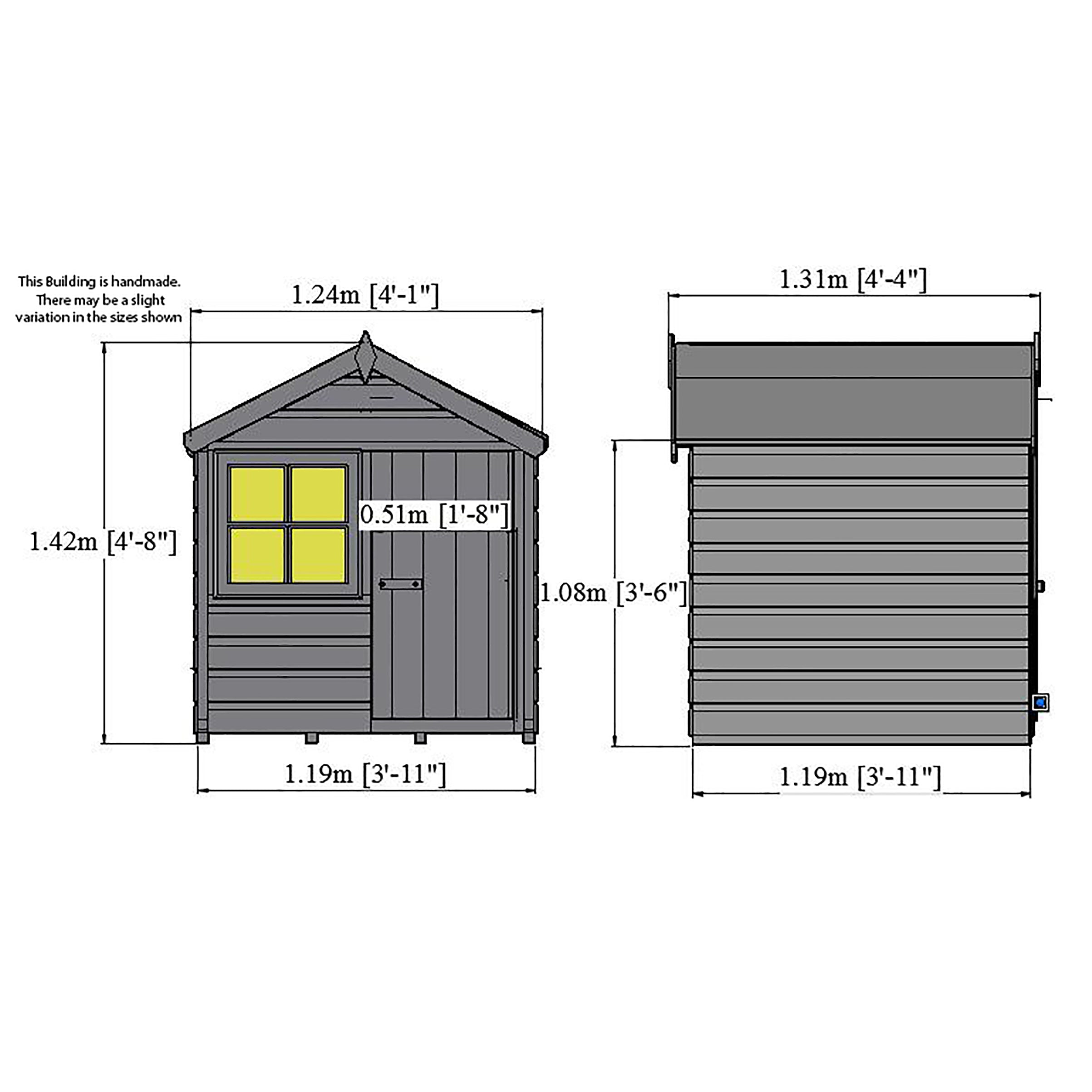 Shire Playhut Playhouse (4x4) PLHT0604DSL-1AA 5060490130286 - Outside Store