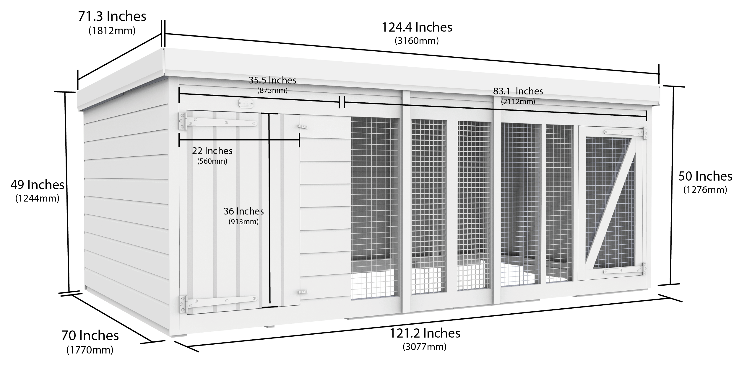 Total Sheds (10x6) Pressure Treated Dog Kennel and Run