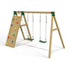 Little Rascals Double Swing Set with Climbing Wall/Net & 2 Swing Seats