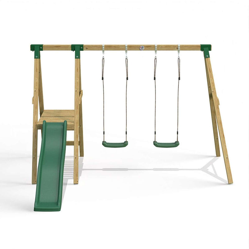 Little Rascals Double Swing Set with Slide & 2 Swing Seats