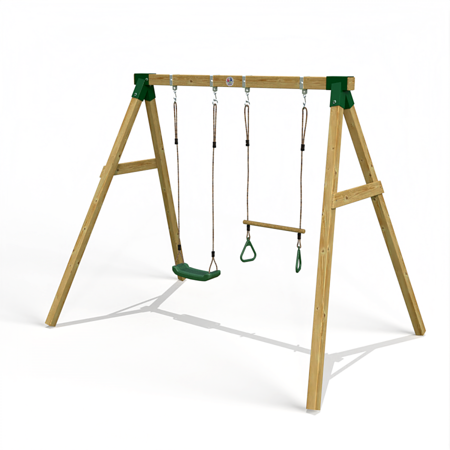 Little Rascals Double Swing Set with Swing Seat & Trapeze Bar