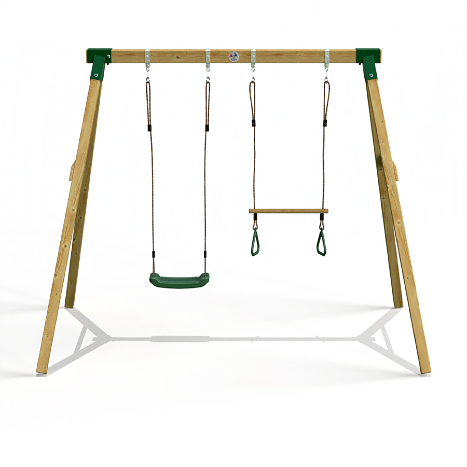 Little Rascals Double Swing Set with Swing Seat & Trapeze Bar