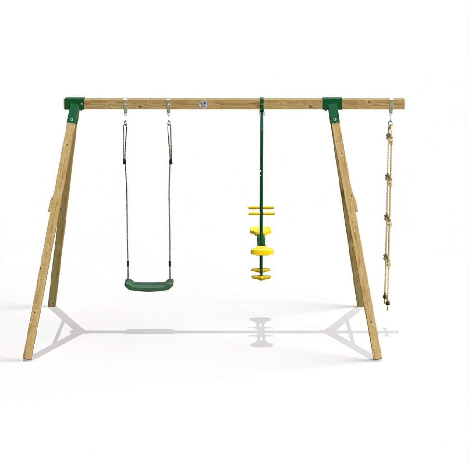 Little Rascals Double Swing Set with Swing Seat Glider & Rope Ladder