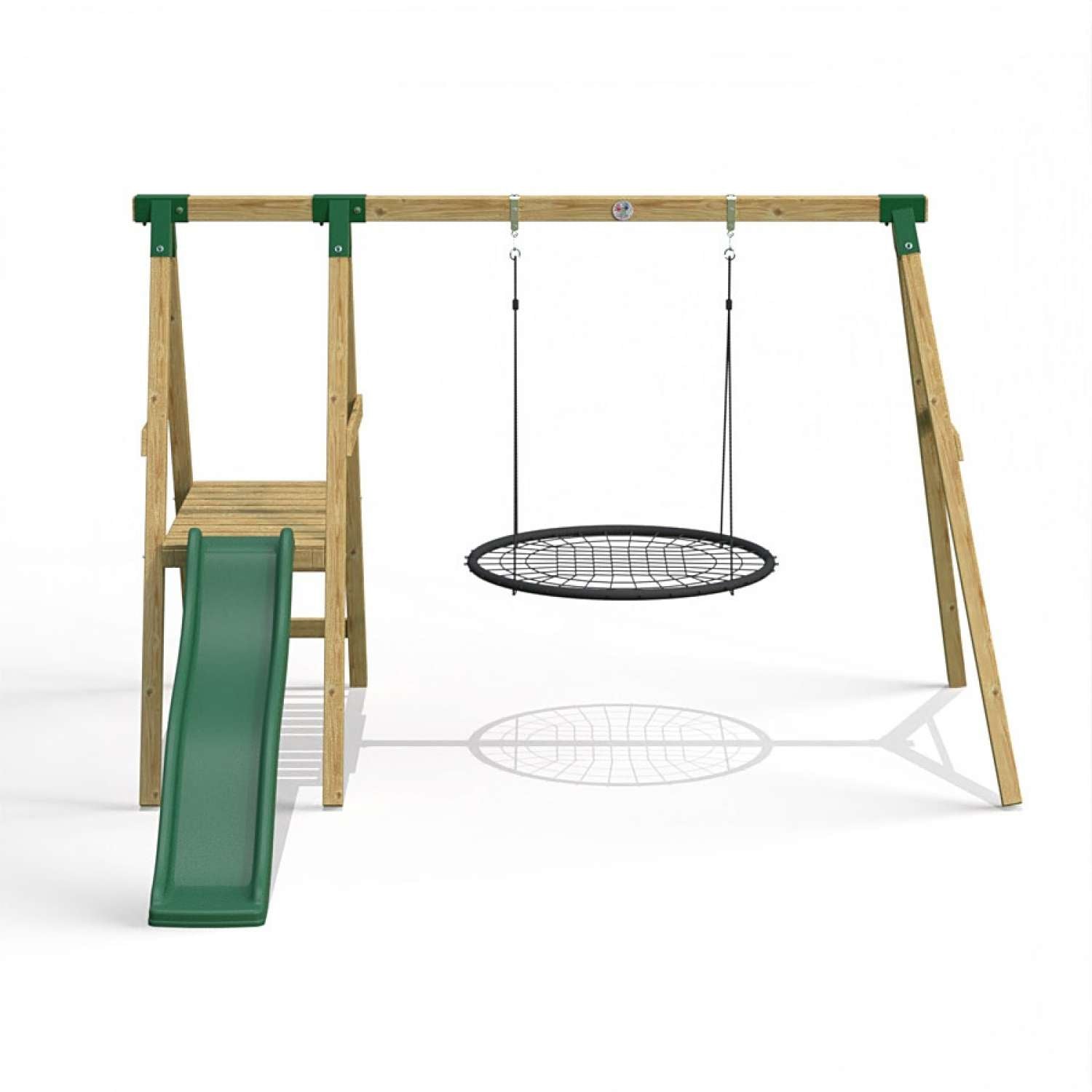 Little Rascals Single Swing Set with Slide & Nest Swing